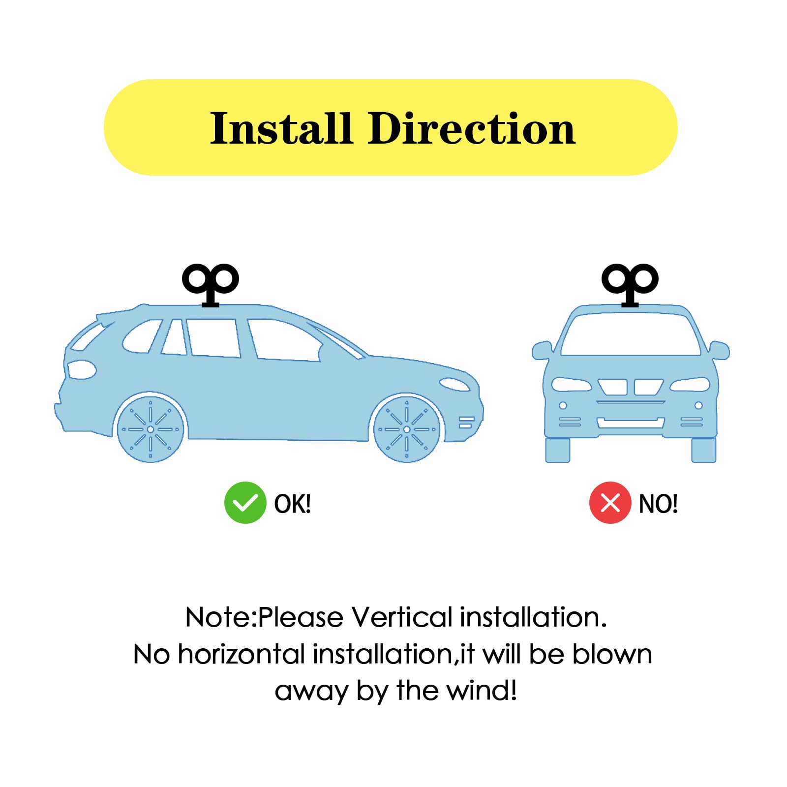 Cogeek 3D Car Wind Up Key, Cute Clockwork Wind Up Key For Back Of Car Roof Decoration (Blue)