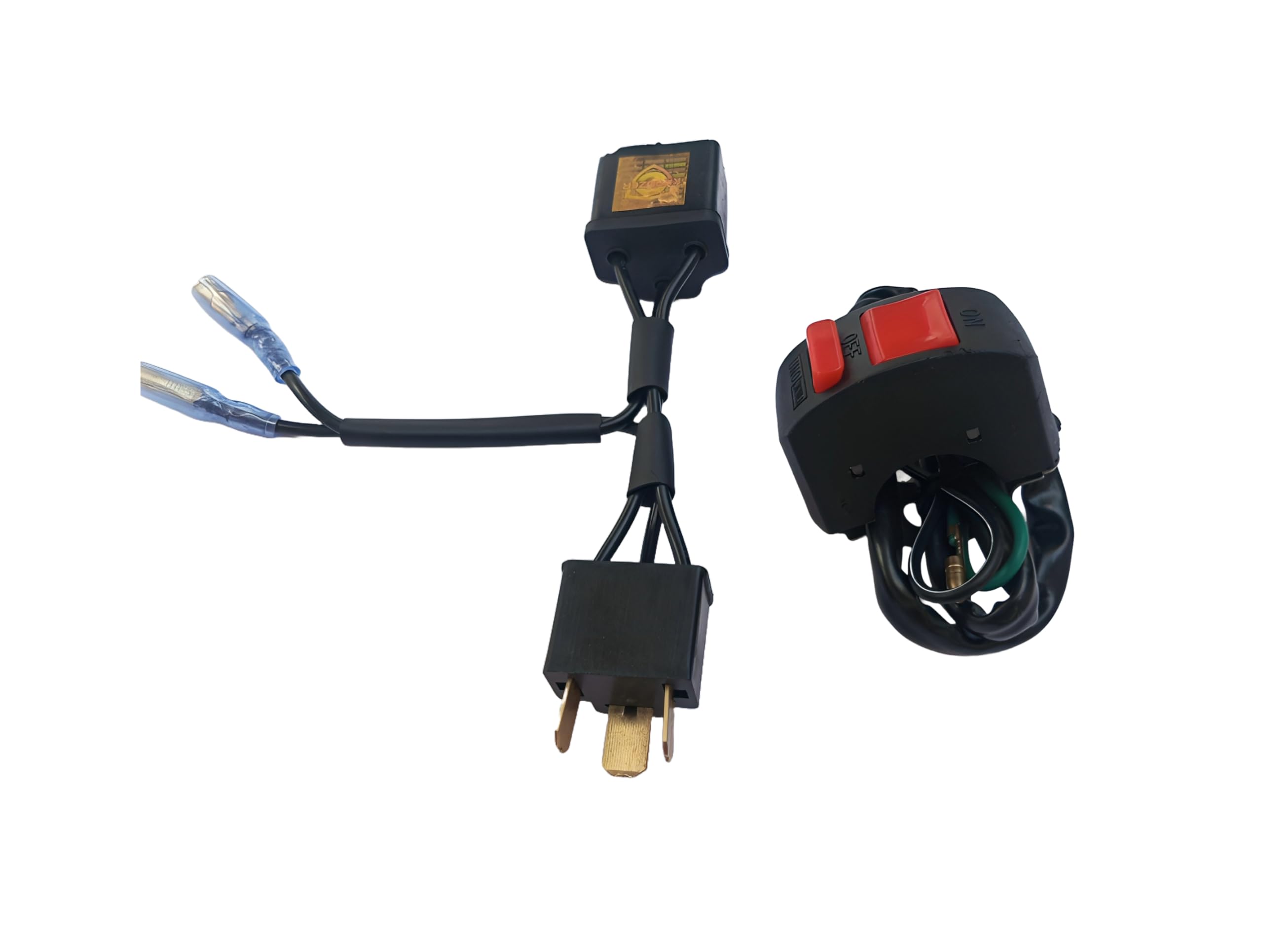 Kroozer Aho Basic Controller For H4 Headlight Off Harness For Bike Bulb Assembly (With Switch) (Tvs)