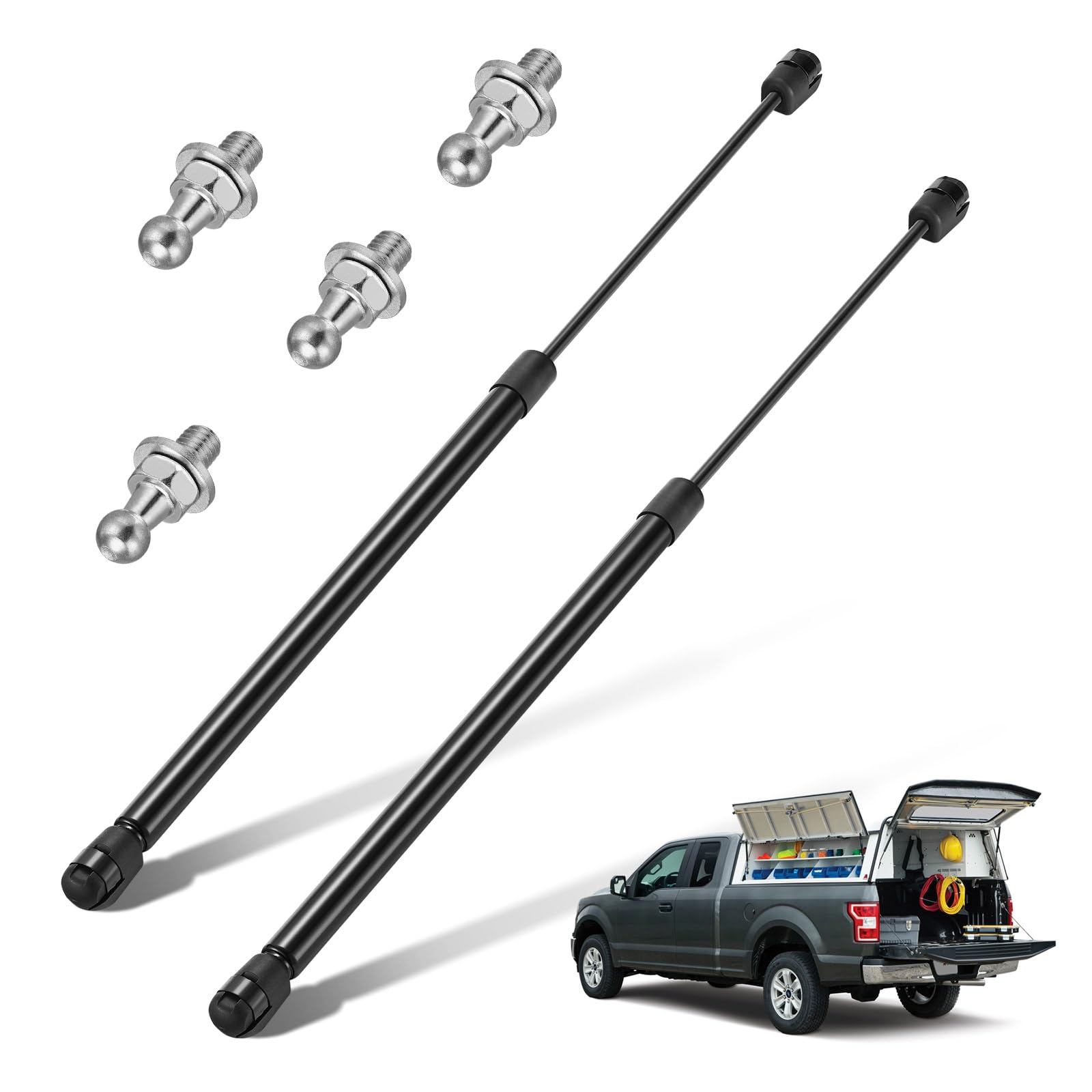 C1608054 20Inch 100Lbs (445N) Per Gas Strut Shock Lift Support For Rv Bed Truck Tonneau Cover Camper Shell Rear Window Floor Hat