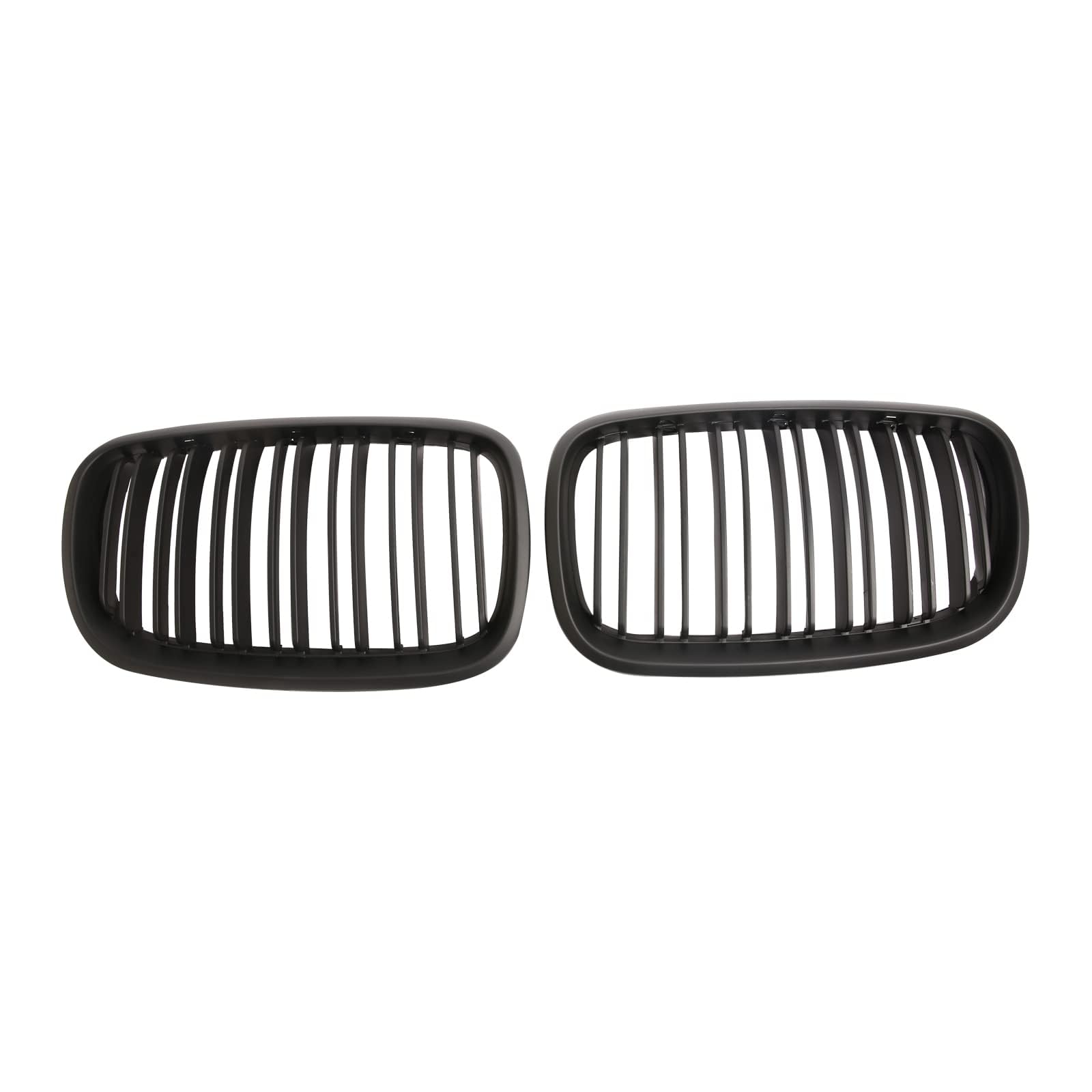 BILLDIO ABS E70 Grill, 2 pc Set Front Kidney Grille Compatible with 2007-2014 X5 E70 X6 E71 (Double Line Matte black Grills)