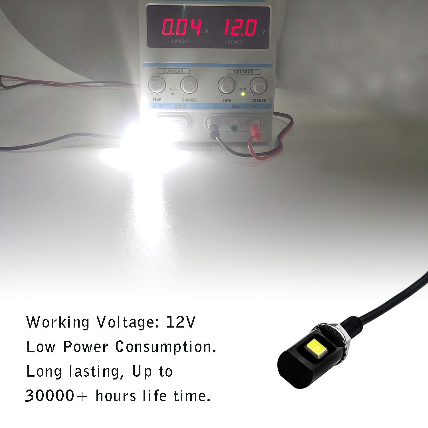 LivTee Super Bright License Plate Light, Waterproof Aluminum Holder, 12V, 2PCS, Xenon White