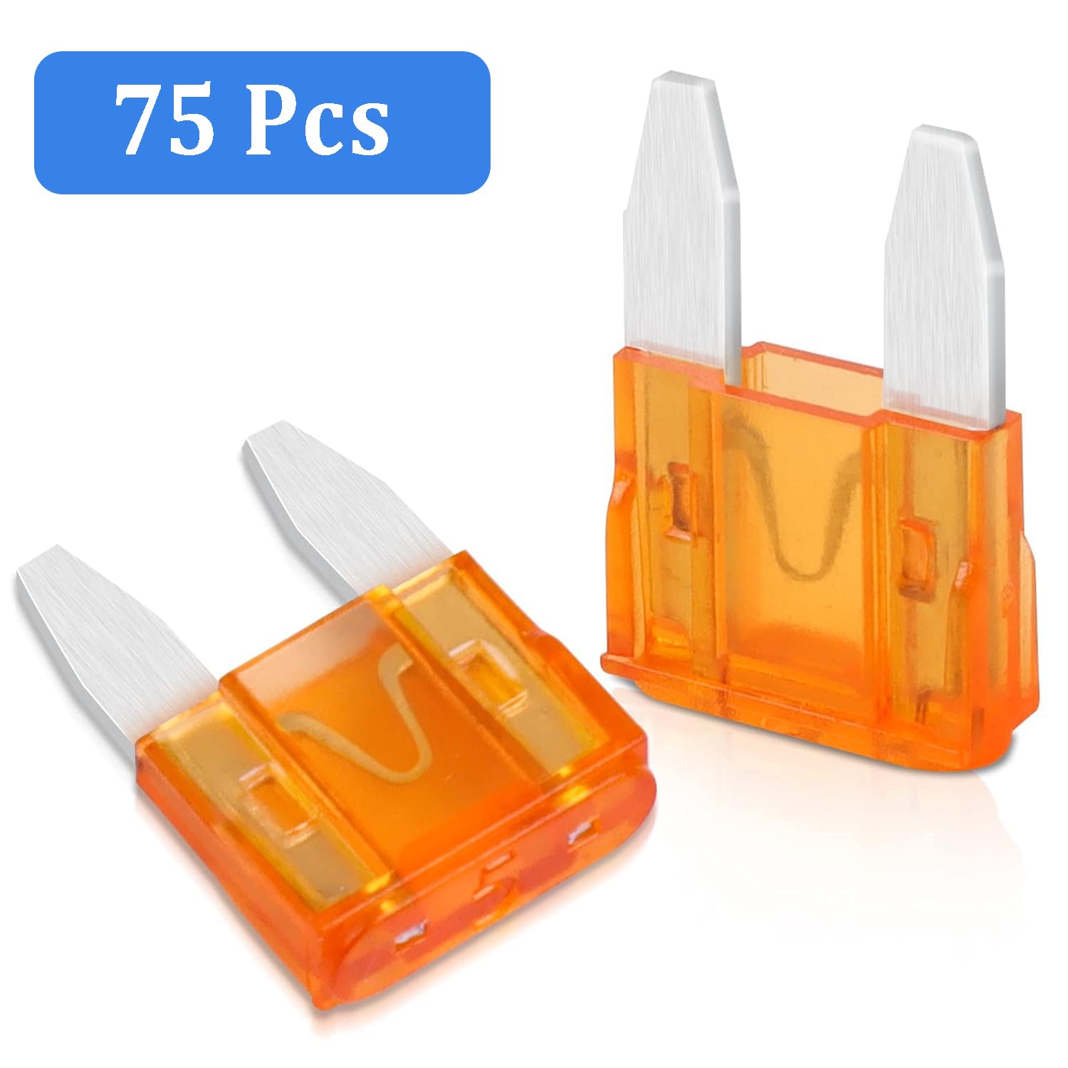 75 Pcs 5Amp Mini Fuse, 5 A Mini Car Blade Automotive Fuses for Car RV Truck SUV Motorcycle Boat