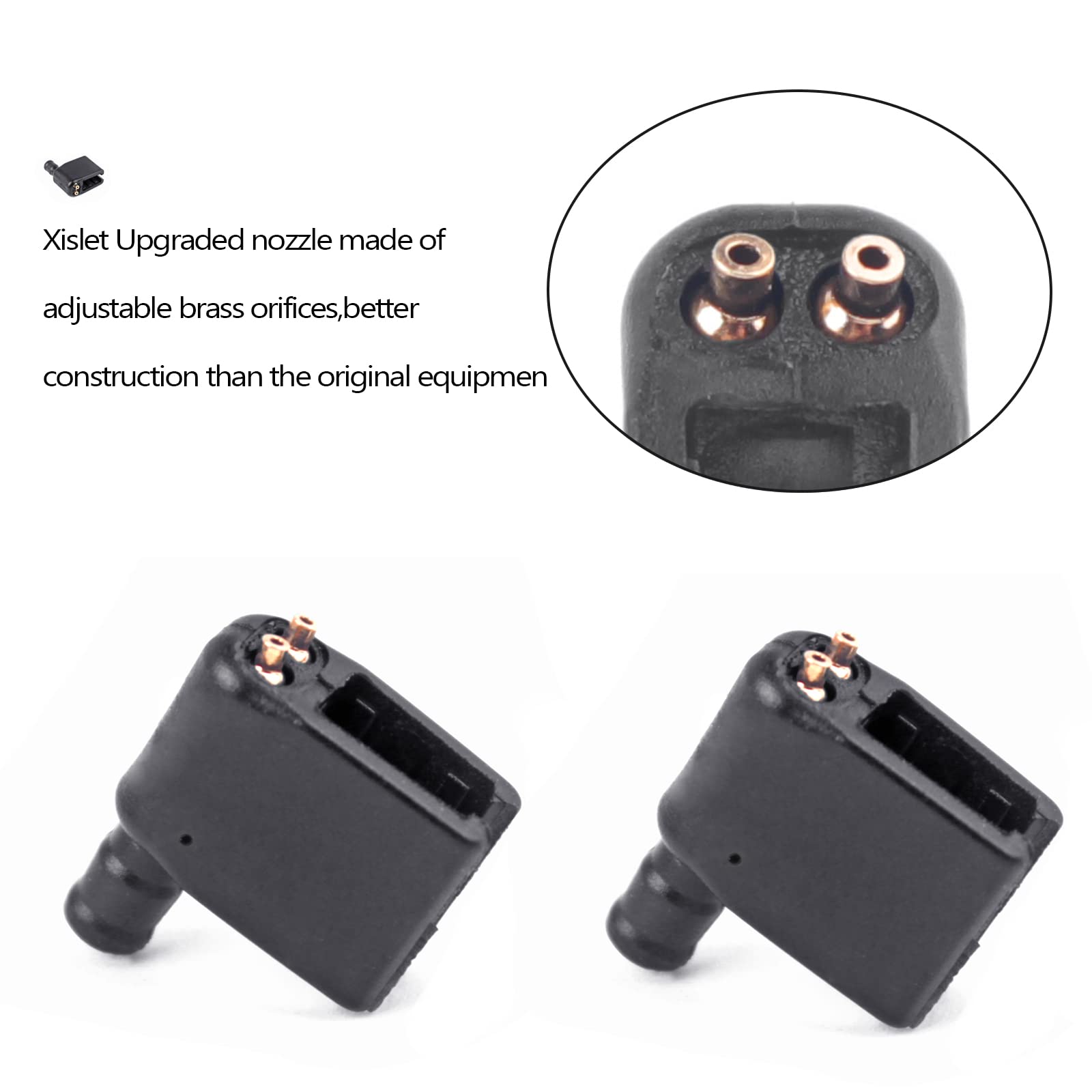 Xislet Upgraded 2 Pack Aimable Brass Windshield Washer Wiper Arm Nozzles Compatible With Mercedes And Dodge Sprinter Van Rv Truc