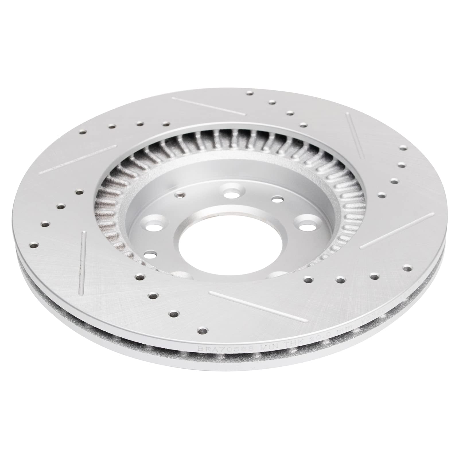 Trq Front Performance Brake Rotors Set Premium G-Coated Cross Drilled & Slotted Compatible With 2006-2015 Mazda Mx-5 Miata