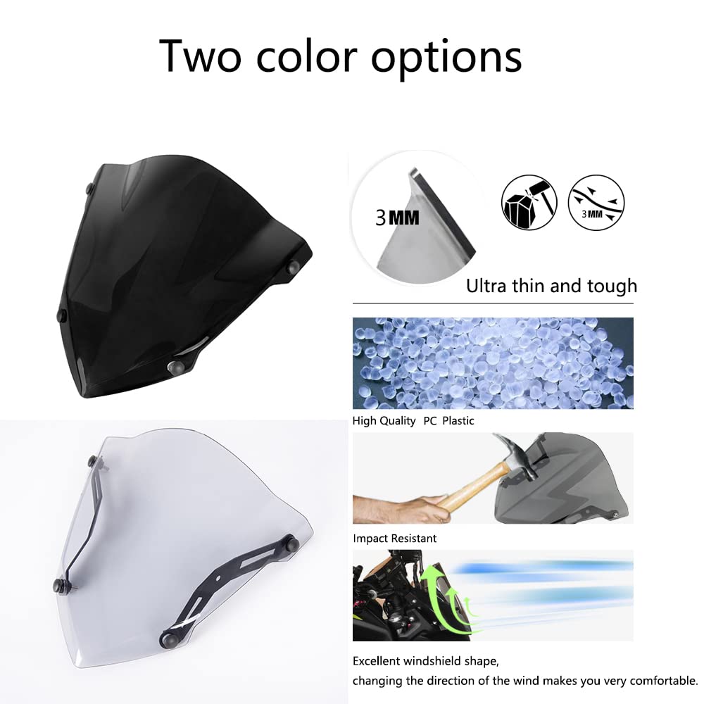 Kucehiup Motorcycle Windshield Windscreen Sports Visor Fits For Yam Mt03 Mt25 Mt-03 Mt-25 2020 2021 2022 2023 2024 20-24