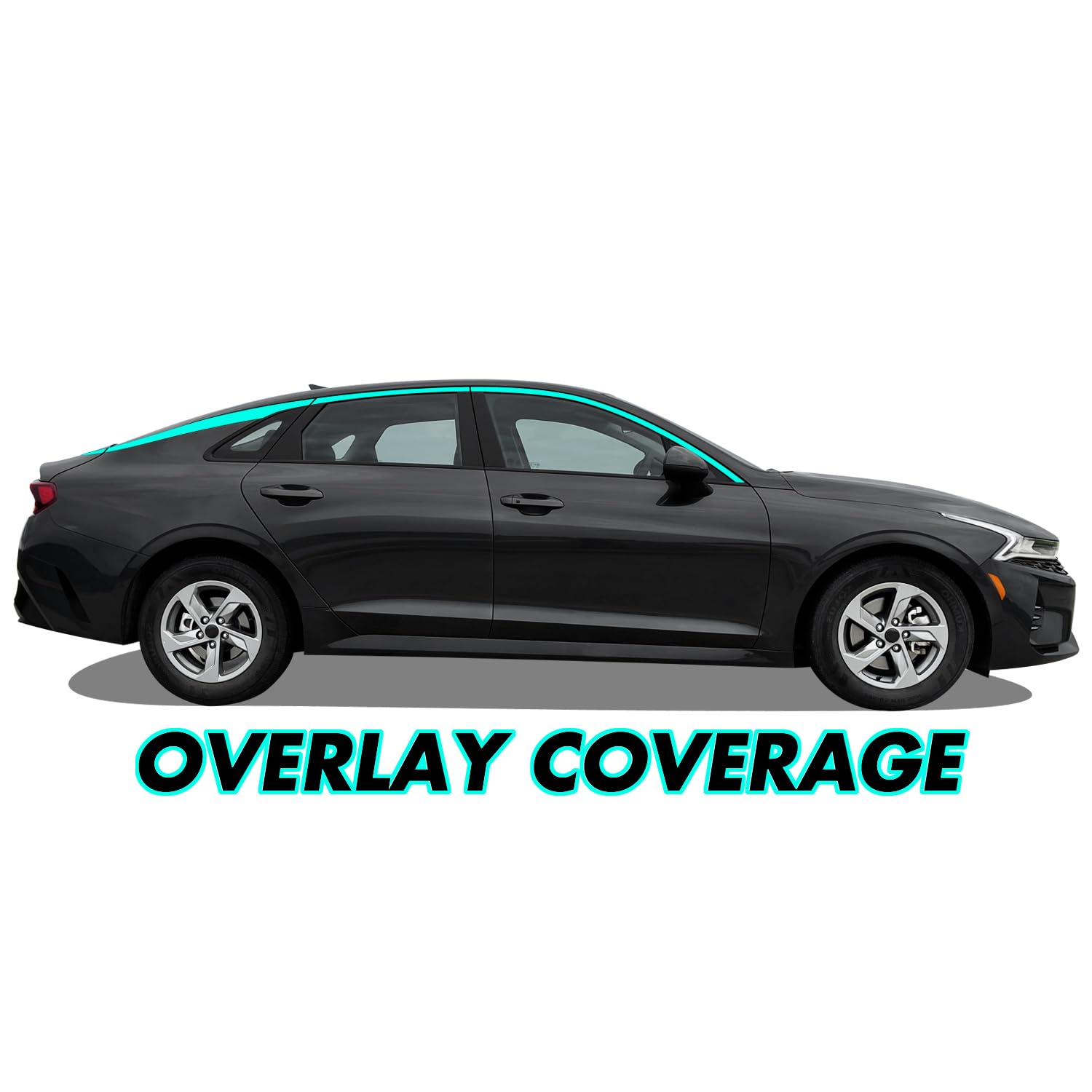 Slickmod Chrome Delete Blackout Vinyl Overlay For 2021-2022 Kia K5 Window Trim (Gloss Black)