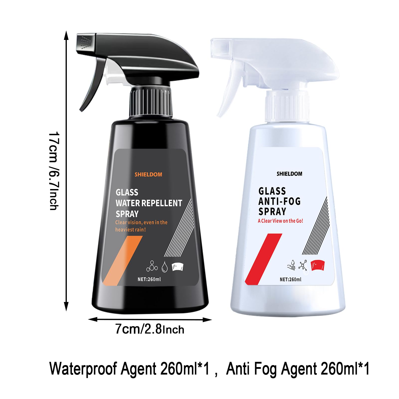 SHIELDOM Anti Fog Spray & Rain Repellent Spray for Car Windshield Glass Water Repellent Defogger Spray Waterproof Prevent Foggin