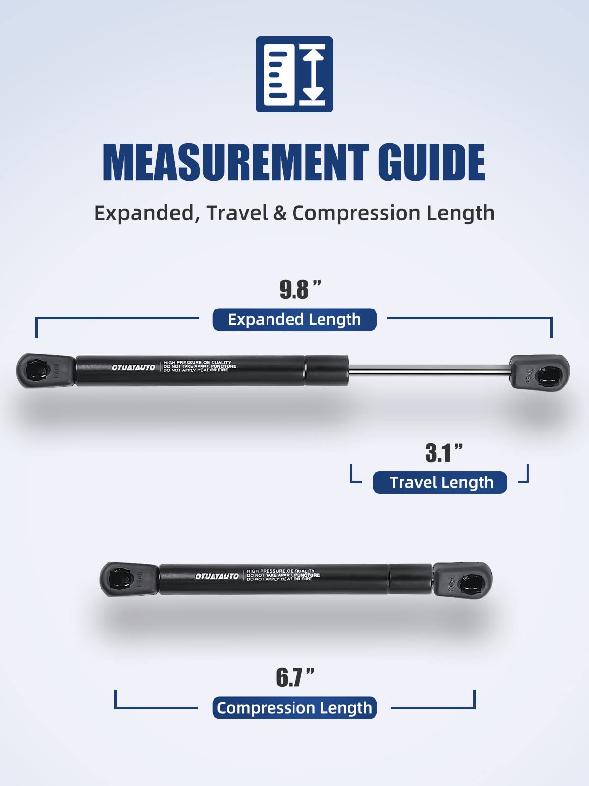 Otuayauto 20 Inch Gas Strut - 178N/40Lbs C1608316 Universal Lift Support With Mounting Brackets For Rv Side Door Motorhome Door