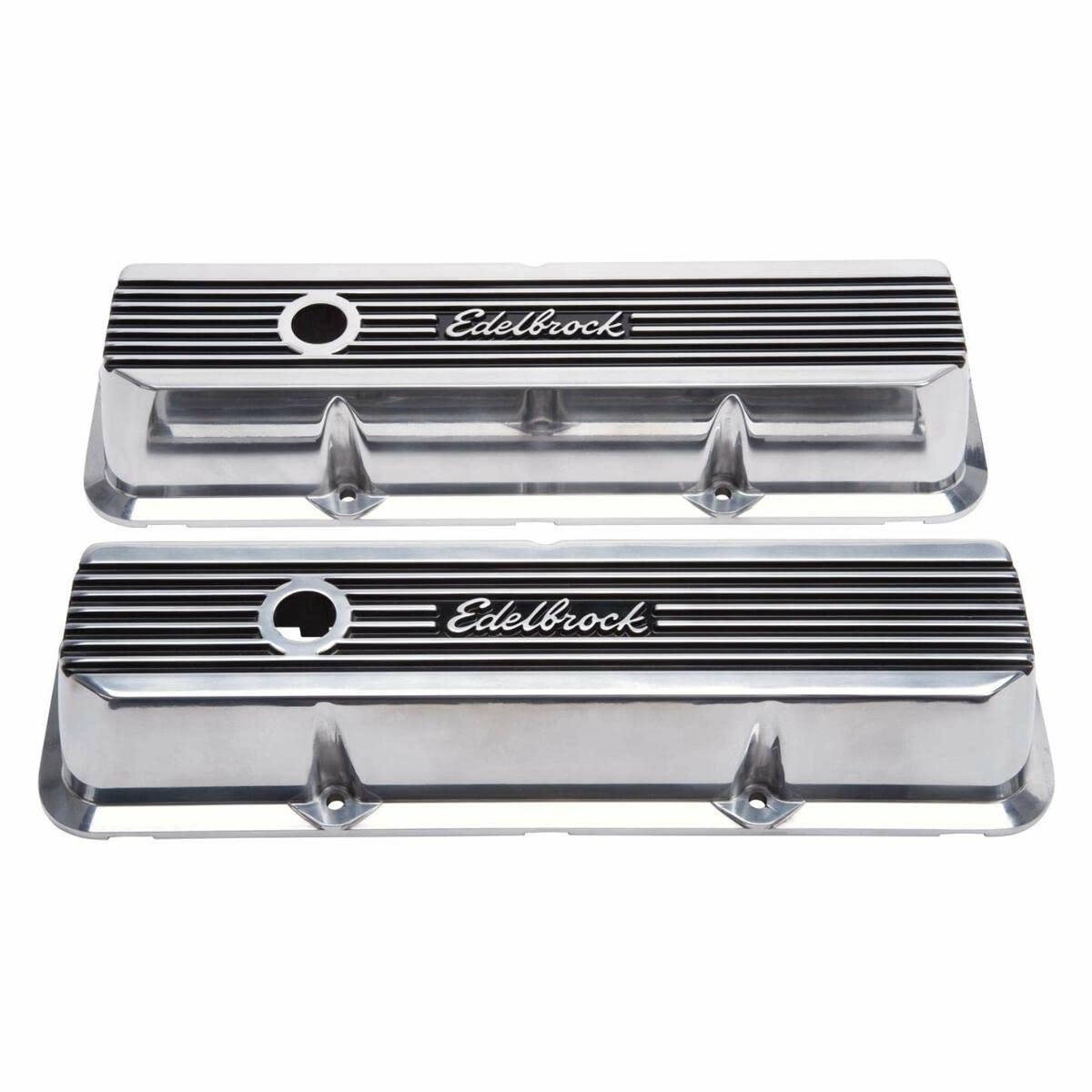 Edelbrock 4277 Elite Ii Series Valve Cover Polished Raised Fins 3.55 In. Overall Height Elite Ii Series Valve Cover