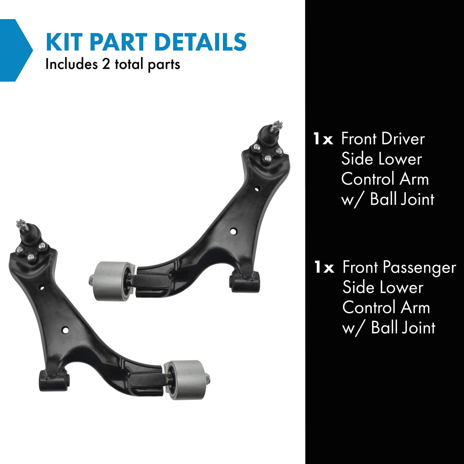 Trq Front Lower Control Arm With Ball Joint Set Compatible With 2012-2015 Chevrolet Captiva Sport 2008-2010 Saturn Vue 2007-2009