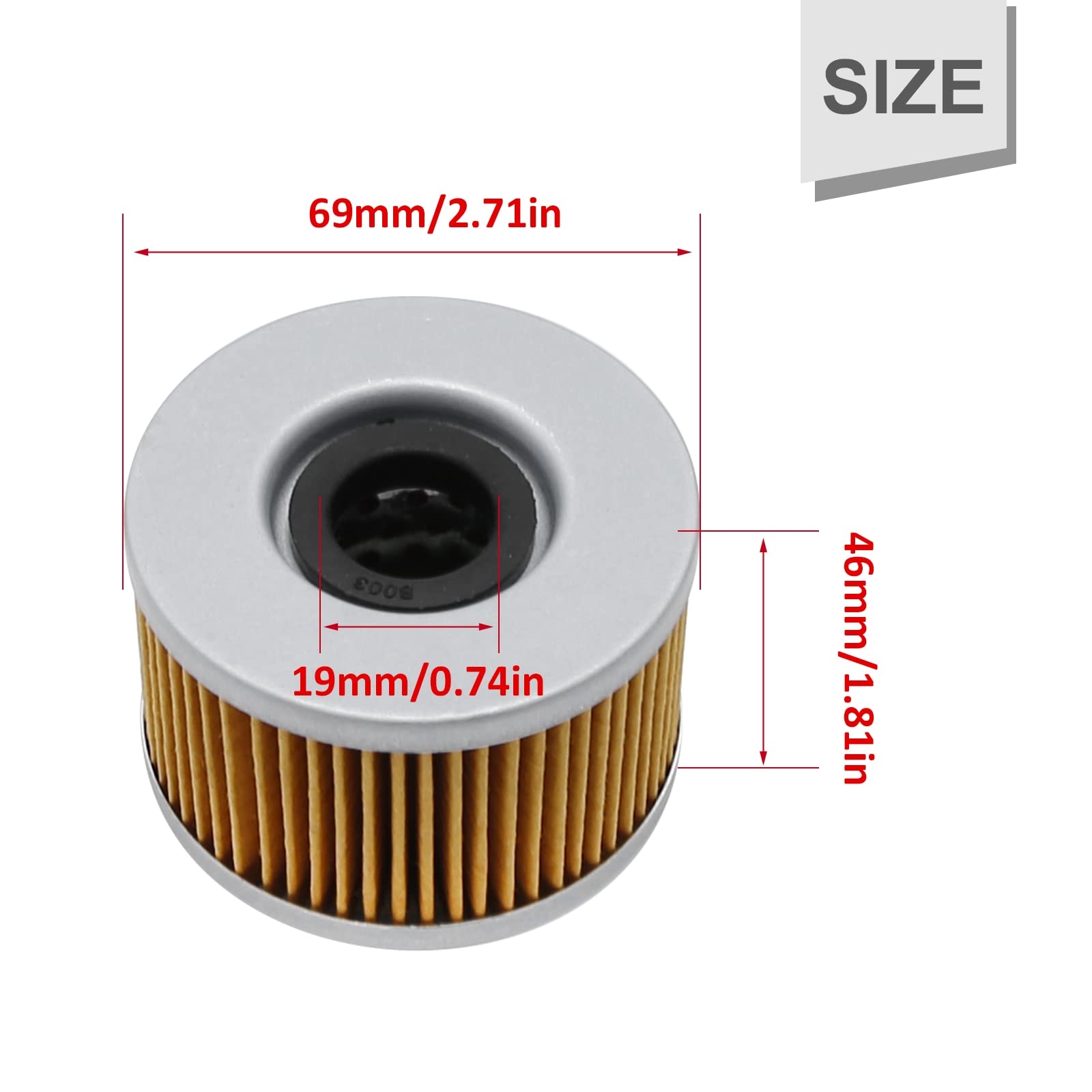 Motorcycle Oil Filter Replacement for Honda 15412-413-005, 15412-413-000, 15412-KEA-003, 15412-KK9-911, 154A1-413-505, 154A1-413