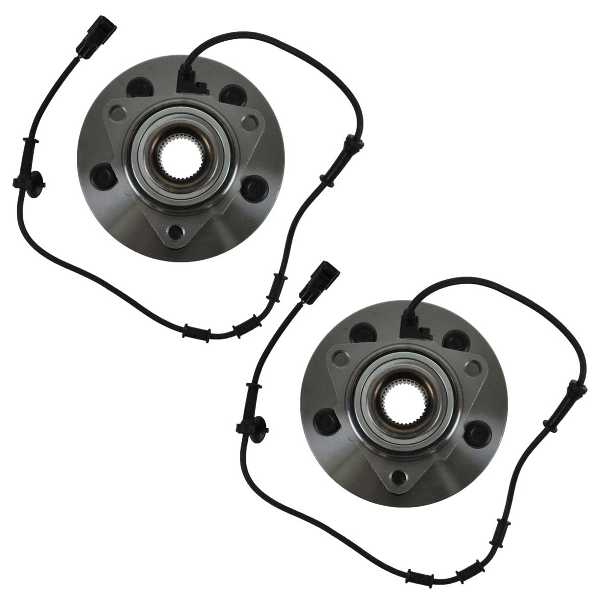 Trq Front Wheel Hub Bearings Assembly Set Compatible With 2002-2005 Dodge Ram 1500