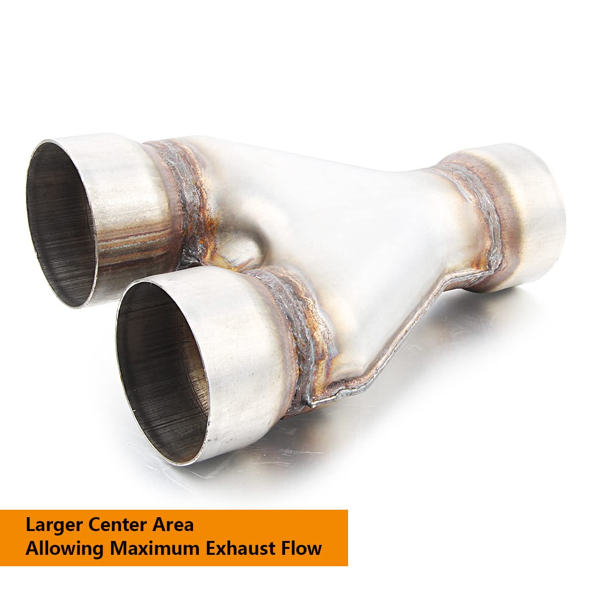 Exhaust Y Pipe 3'' Inlet, A-Karck 3'' Outlet Y Pipe Create Dual Exhausts Withstands High Temperatures