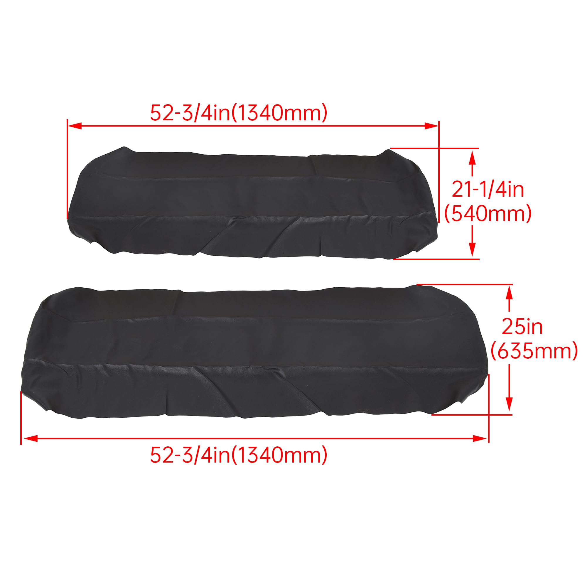 Ecotric Black Seat Cover Replacement Set Compatible With 2002-2008 Polaris Ranger 500 570 700 800 900 & 2009 Polaris Ranger 700