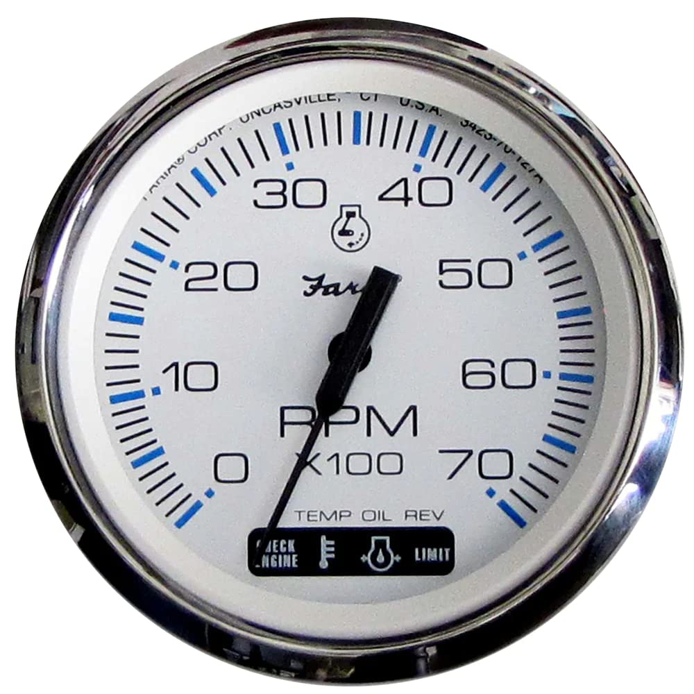 Faria Chesapeake White SS 4'' Tachometer w/Suzuki Monitor - 7000 RPM (Gas) (Suzuki Outboard)