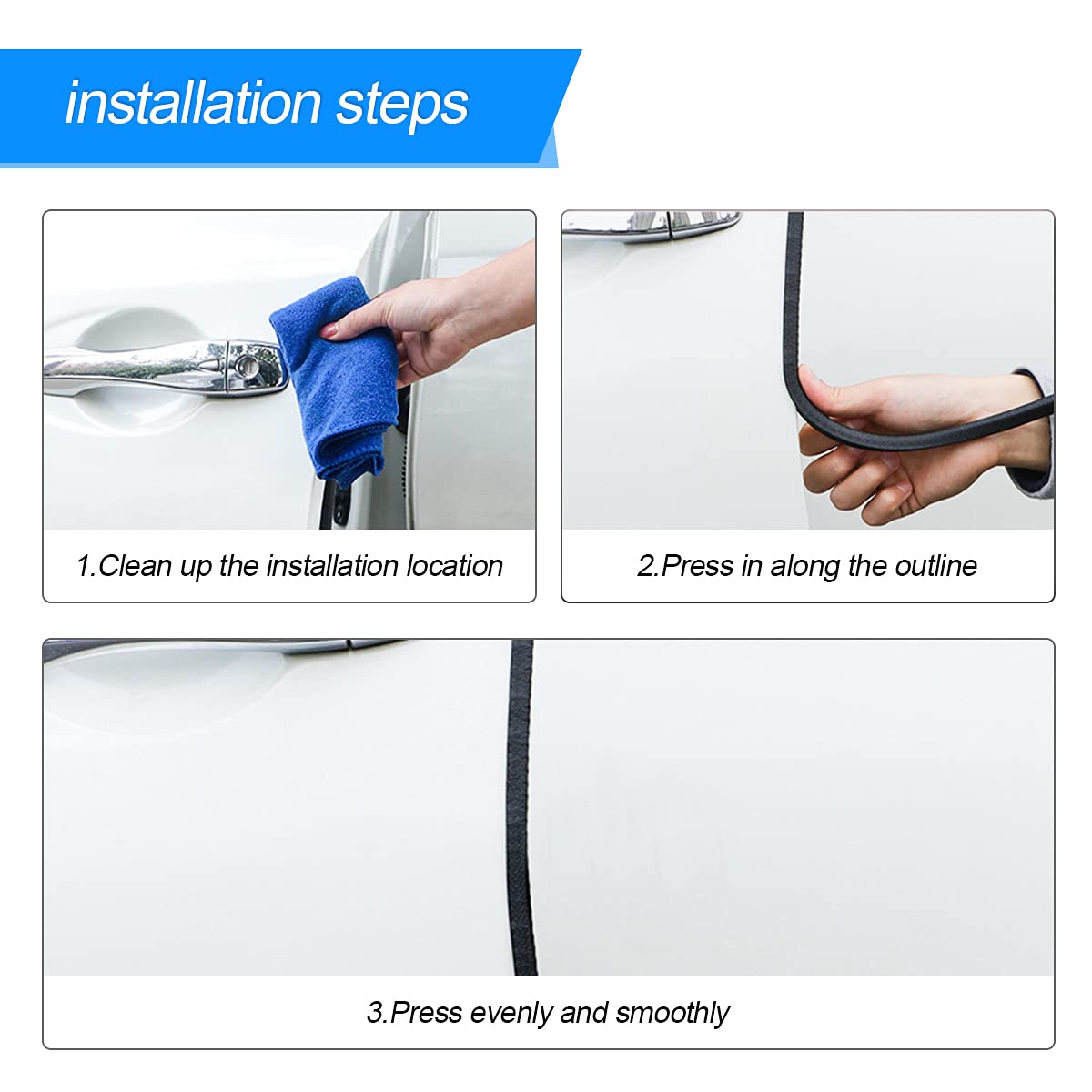 Car Door Edge Guards, 16Ft Universal Rubber Seal Protector U Shape Edge Trim Car Door Edge Protection For Most Car, Aluminum Boat Edge Guards (Blue/16Ft)