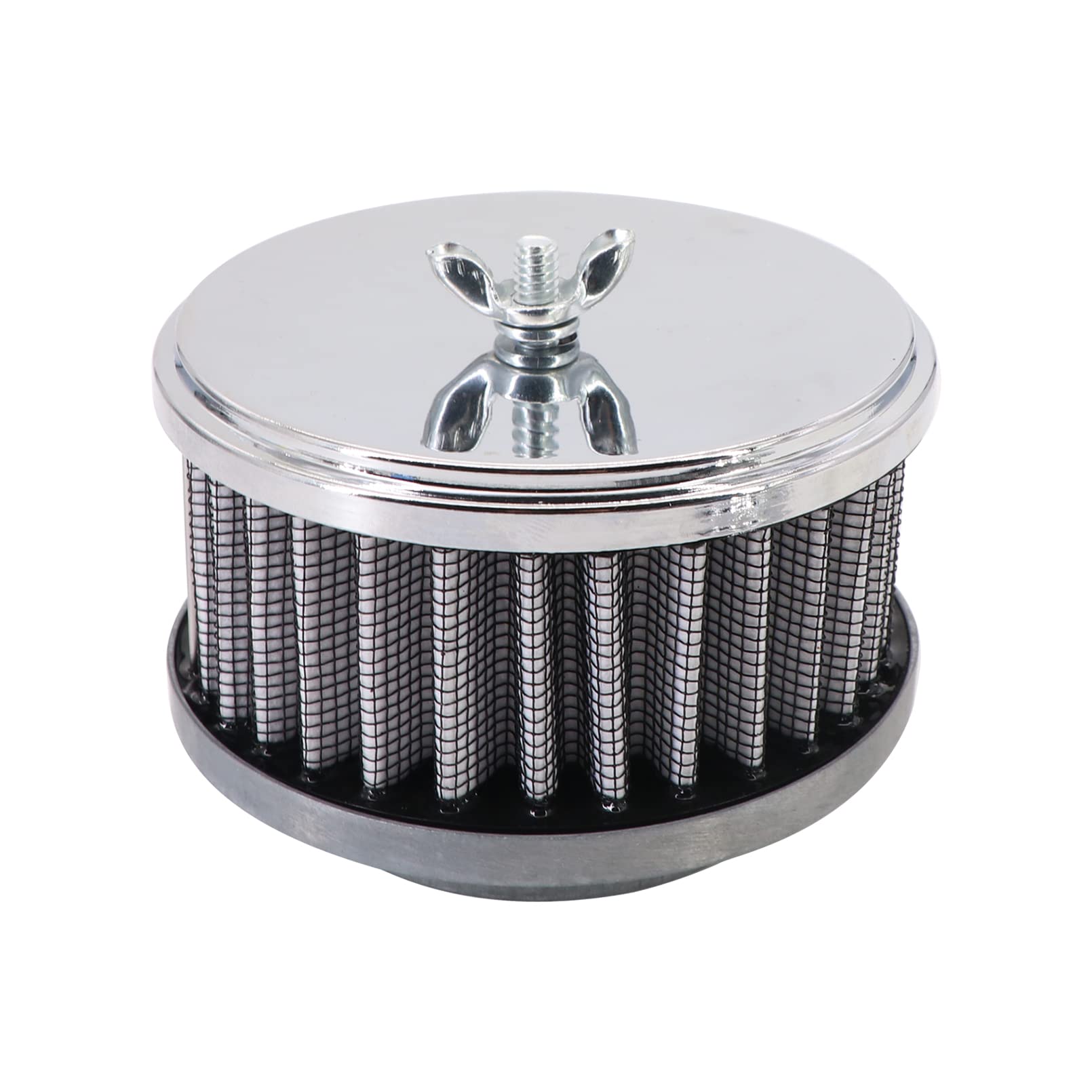 KIPA Chrome Air Cleaner Filter 4'' x 2'' assembly Fits for carburetor with 2 5/8'' or 2 5/16'' neck diameter Washable 7151 4354 