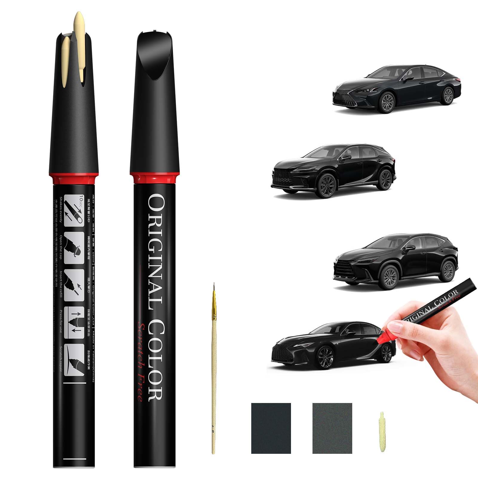 Carhoo 085 Eminent White Pearl Compatible With Lexus Exact Match Touch Up Paint Pen, Car Scratch Remover for Nicks and Chips Rep