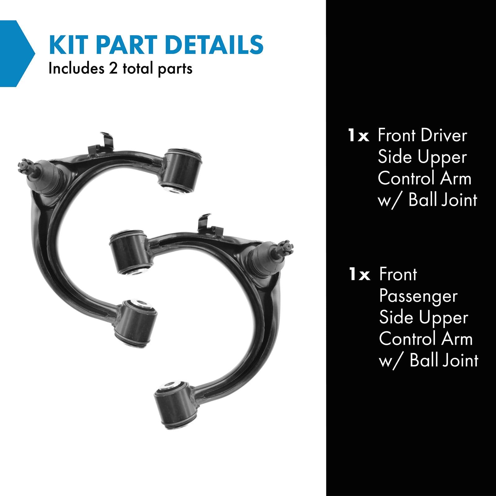Trq Front Upper Control Arm With Ball Joint Set Compatible With 1998-2007 Lexus Lx470 Toyota Land Cruiser