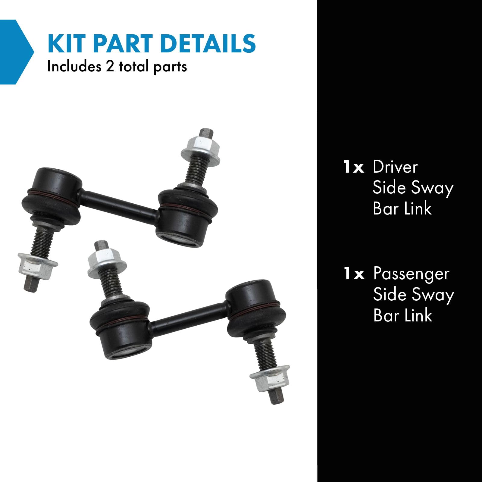 Trq Driver & Passenger Side Sway Bar Stabilizer Link Set Compatible With 2004-2009 Cadillac Xlr 1997-2022 Chevrolet Corvette