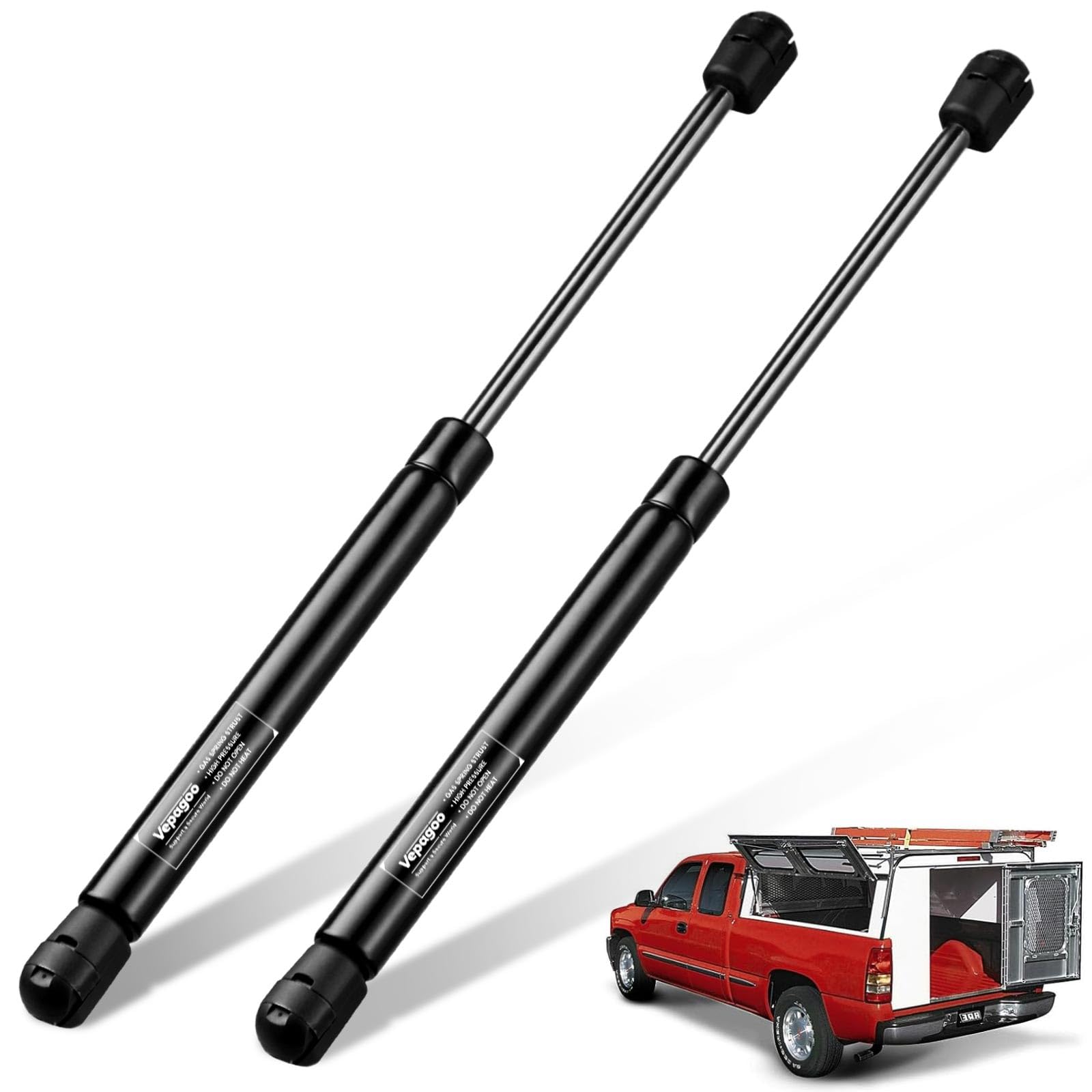 Vepagoo C1614195 16 Inch 35Lb/155N Gas Shocks Struts Spring For Are Leer Snugtop Camper Shell Topper Rear Window, Truck Canopy C