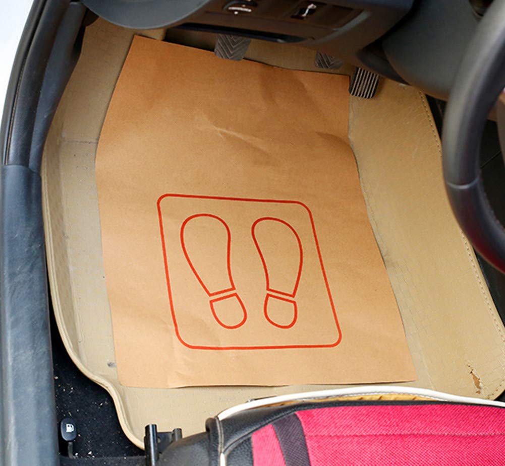 Moyishi Disposable Automotive Interior Protection Floor-Mate Eco-Barrier Recycled Paper Mat,Set Of 50