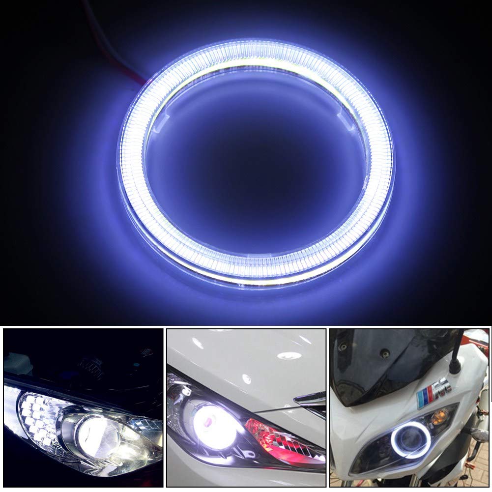 1 Pair Angle Eyes Led Drl Halo 60Mm 70Mm 80Mm 90Mm 100Mm Angel Eyes Cob Chips Headlight Drl For Motorcycle Car(110Mm)