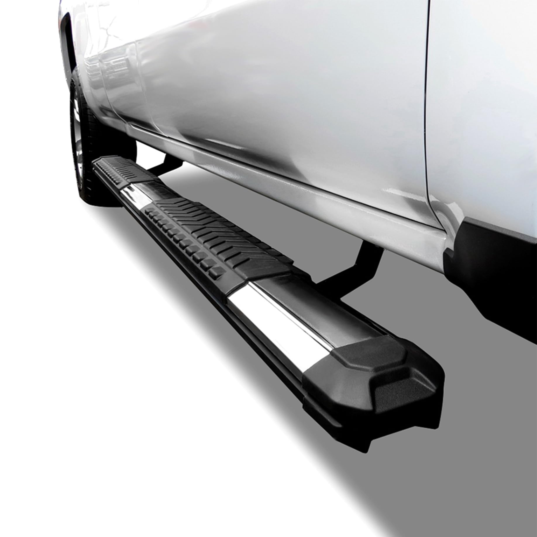 Stainless Steel Cutlass Running Board Compatible With 07-18 Silverado/Sierra 1500 Crew /07-19 Silverado / 2500-3500 Crew Cab - (