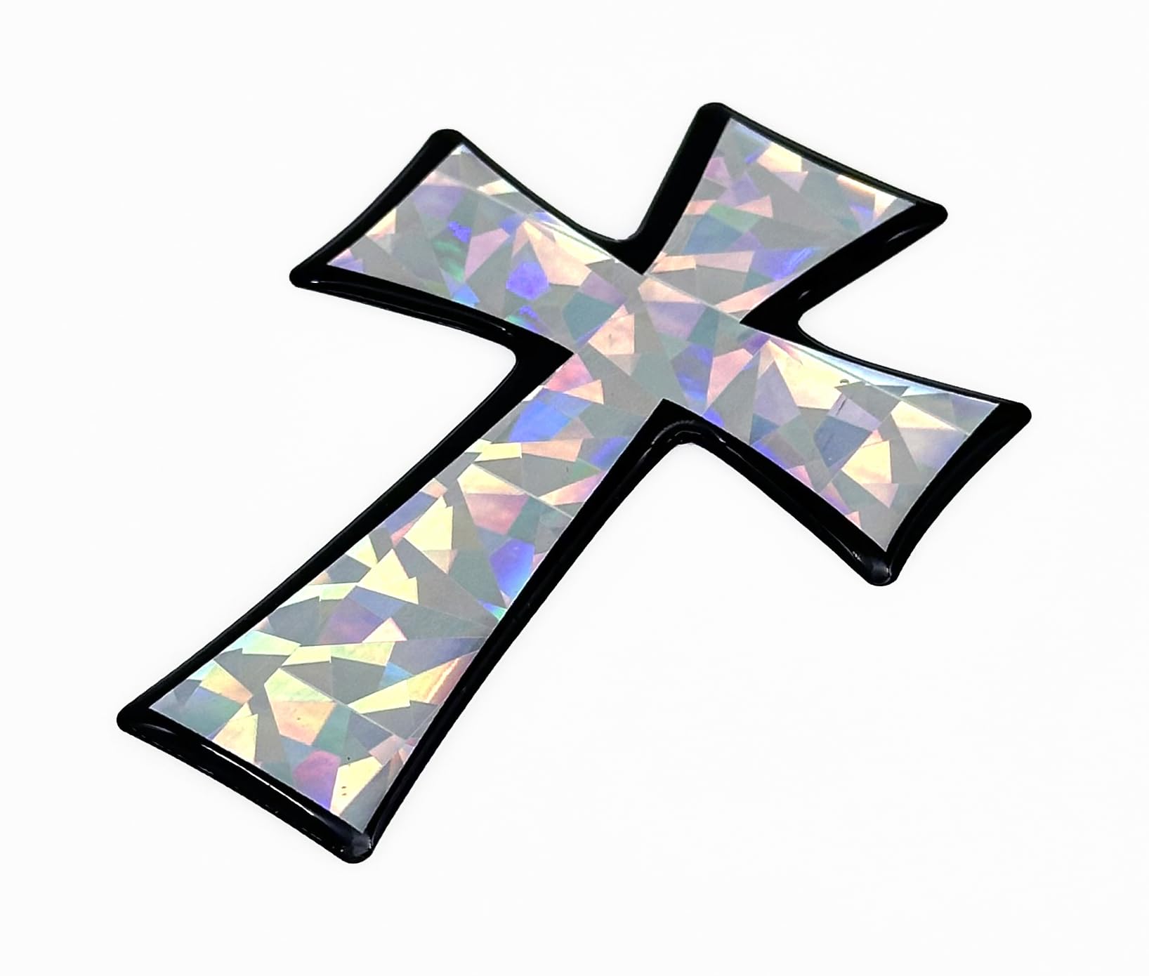 Elektroplate Christian Cross Automotive Decal 3.25    x 2.5    | Premium Weatherproof Religious Sticker Decal for Cars, Trucks,