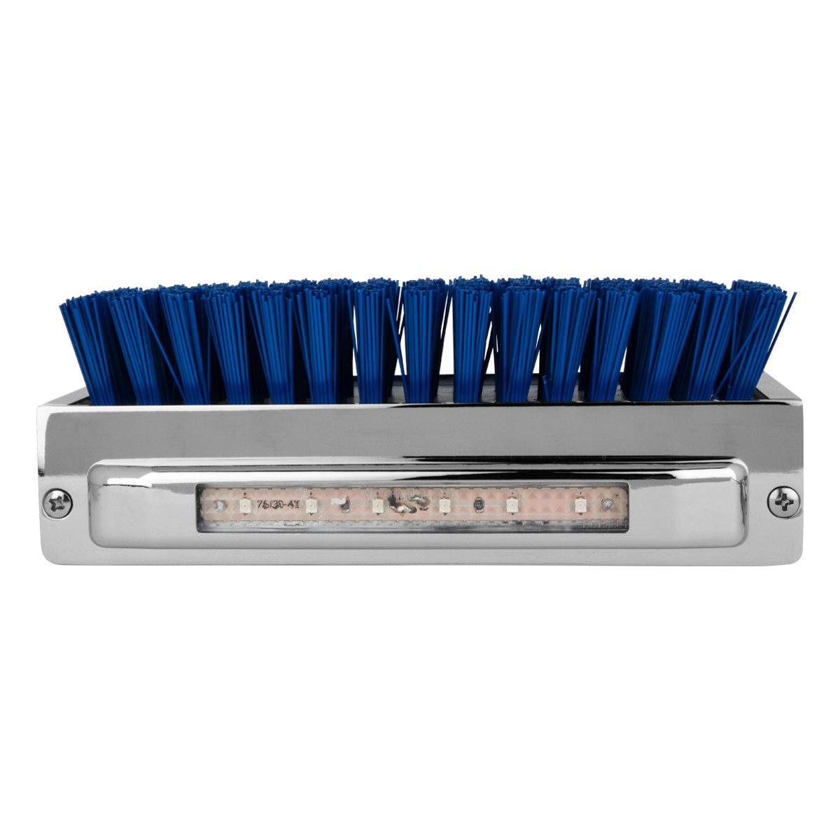 Gg Grand General Chrome Aluminum 7-1/2 (L) X 2-5/8 (H) X 3 (D) Boot Caddies, Blue Brush W/Amber/Clear Led, 98983