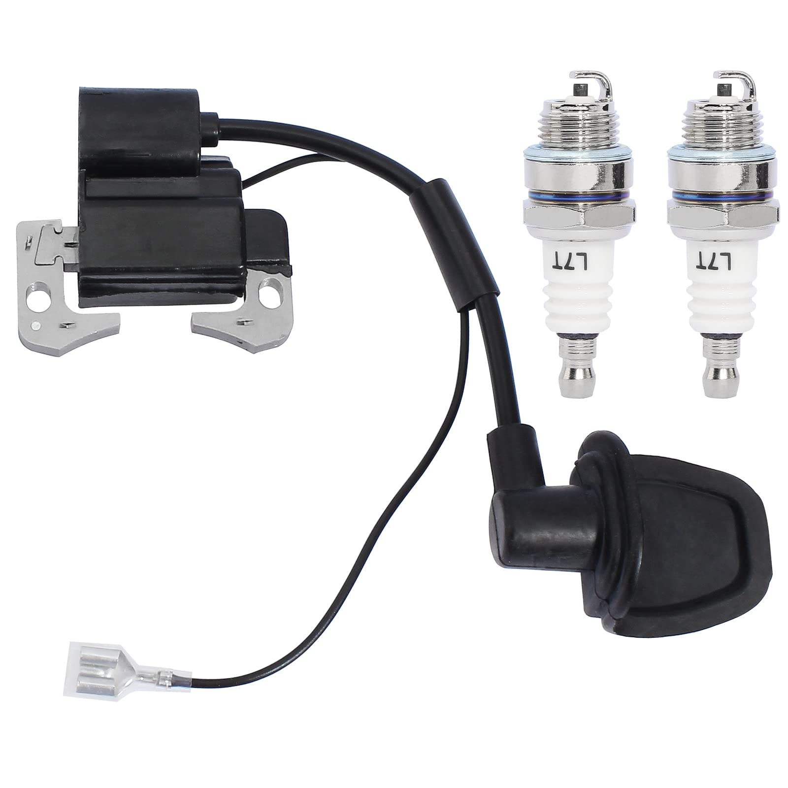 QAZAKY Ignition Coil Spark Plug L7T for 2-stroke 33cc 43cc 47cc 49cc 50cc Mini moto Dirt Pocket Bike Chopper Scooter Kids Quad A