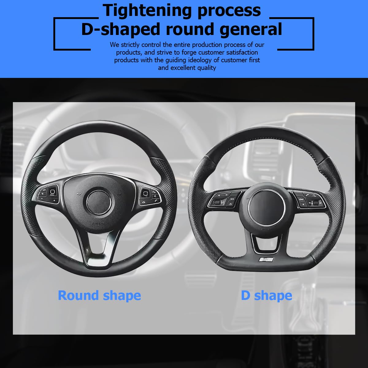 Osilly Bling Car Steering Wheel Cover, 15 Inch Rhinestones Soft Leather Elastic Steering Wheel Protector, Sparkly Crystal Diamon