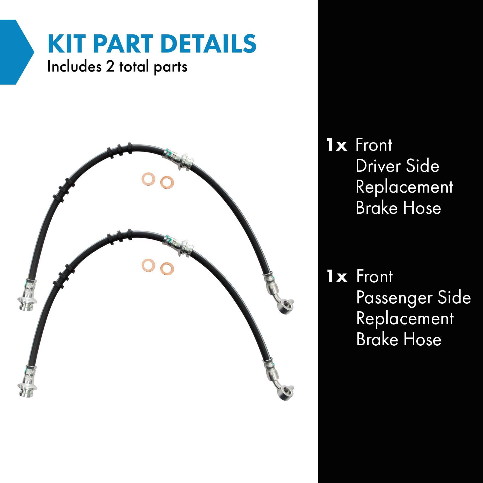 Trq Front Brake Hose Set Compatible With 2001 Infiniti I30 2002-2004 I35 2002-2003 Nissan Maxima