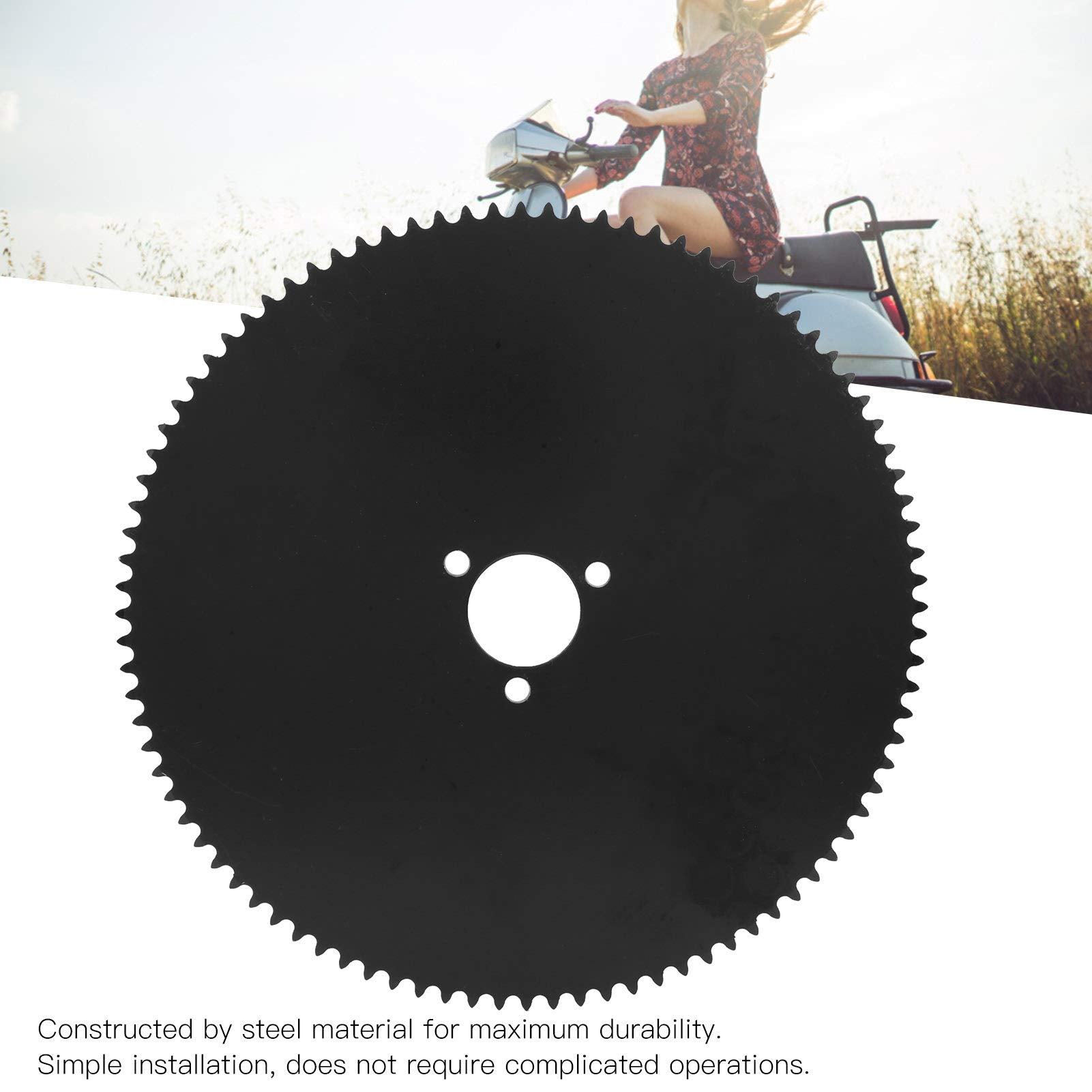 Chain Sprocket 25H 92T Durable Steel Rear Sprocket E Bike Motorcycle Scooter Sprocket Replacement 3 Hole Design 159 * 63mm