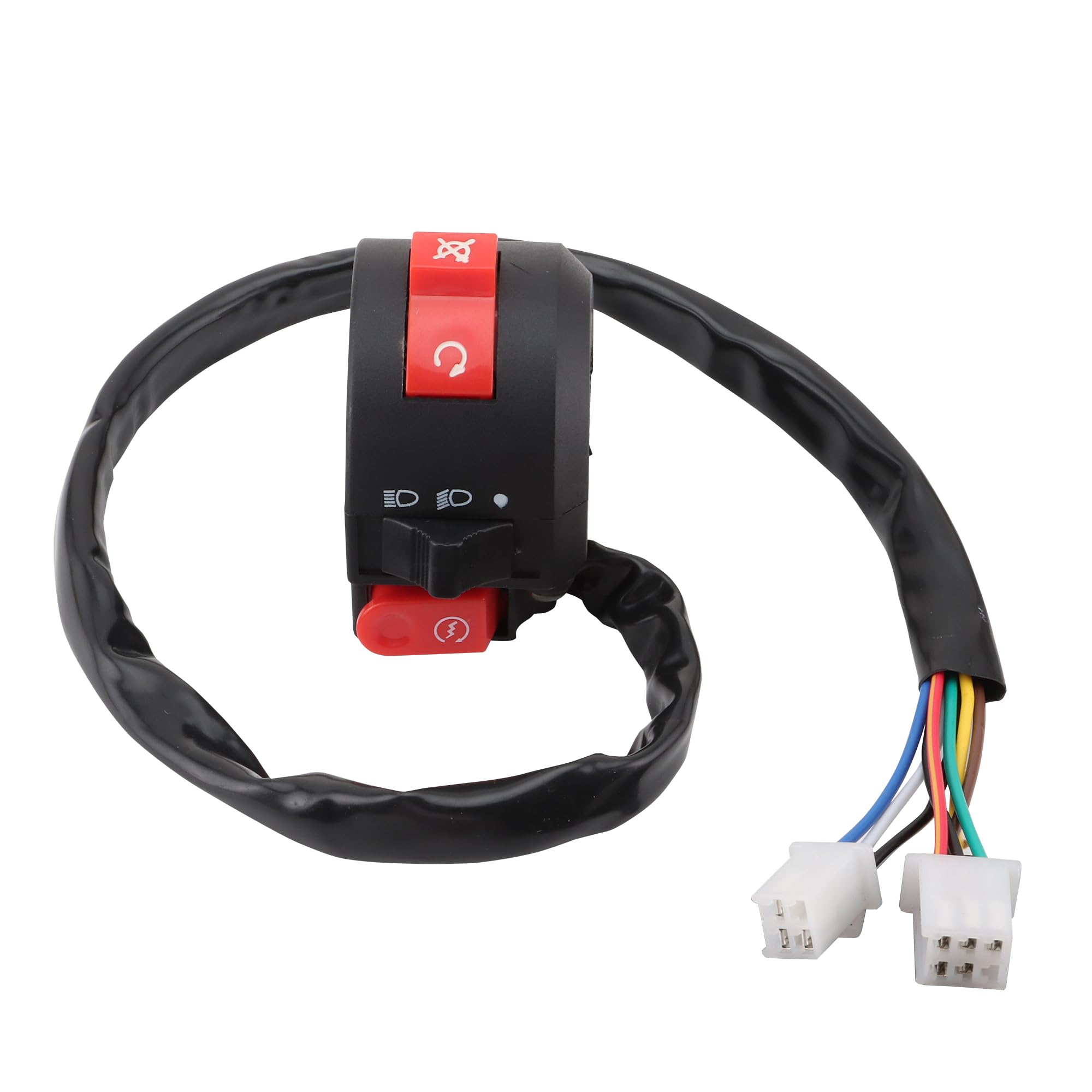 WOOSTAR 7/8'' 22mm Handlebar 3 Function Right Start Switch Replacement for 50cc 70cc 90cc 110cc 125cc ATV Quad Pit Bike Buggy Go