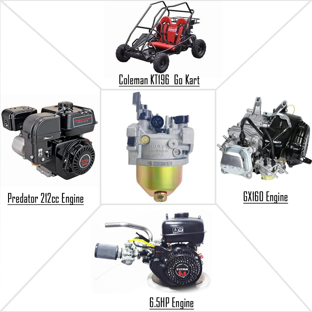 Kt196 Go Kart Carburetor With Gaskets For Coleman 6.5Hp 5.5Hp 196Cc 200Gk Go Kart Carburetor Huayi Carburetor Ohv Engine Go Kart Carb
