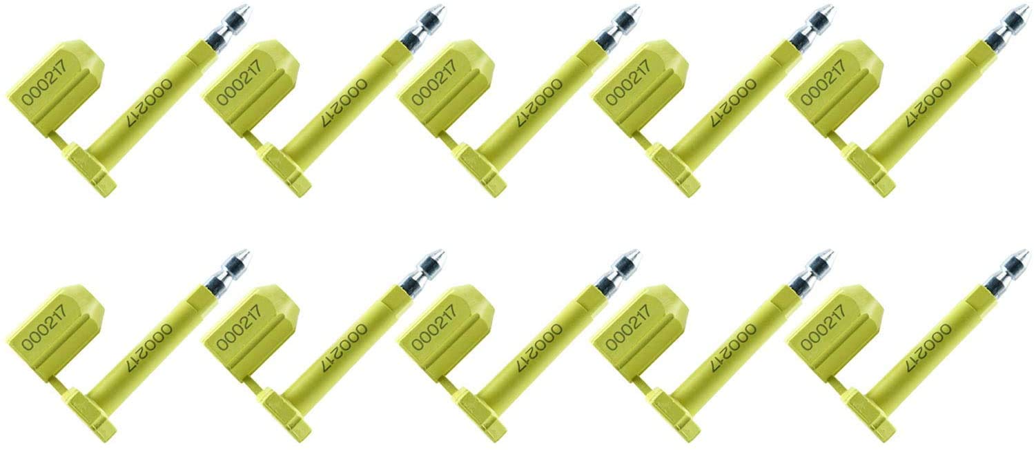 Amarine Made Bolt Seal (100) Shipping Seal With Print Progressive Numbering For Cargo Containers And Truck Trailers, Cargo Conta