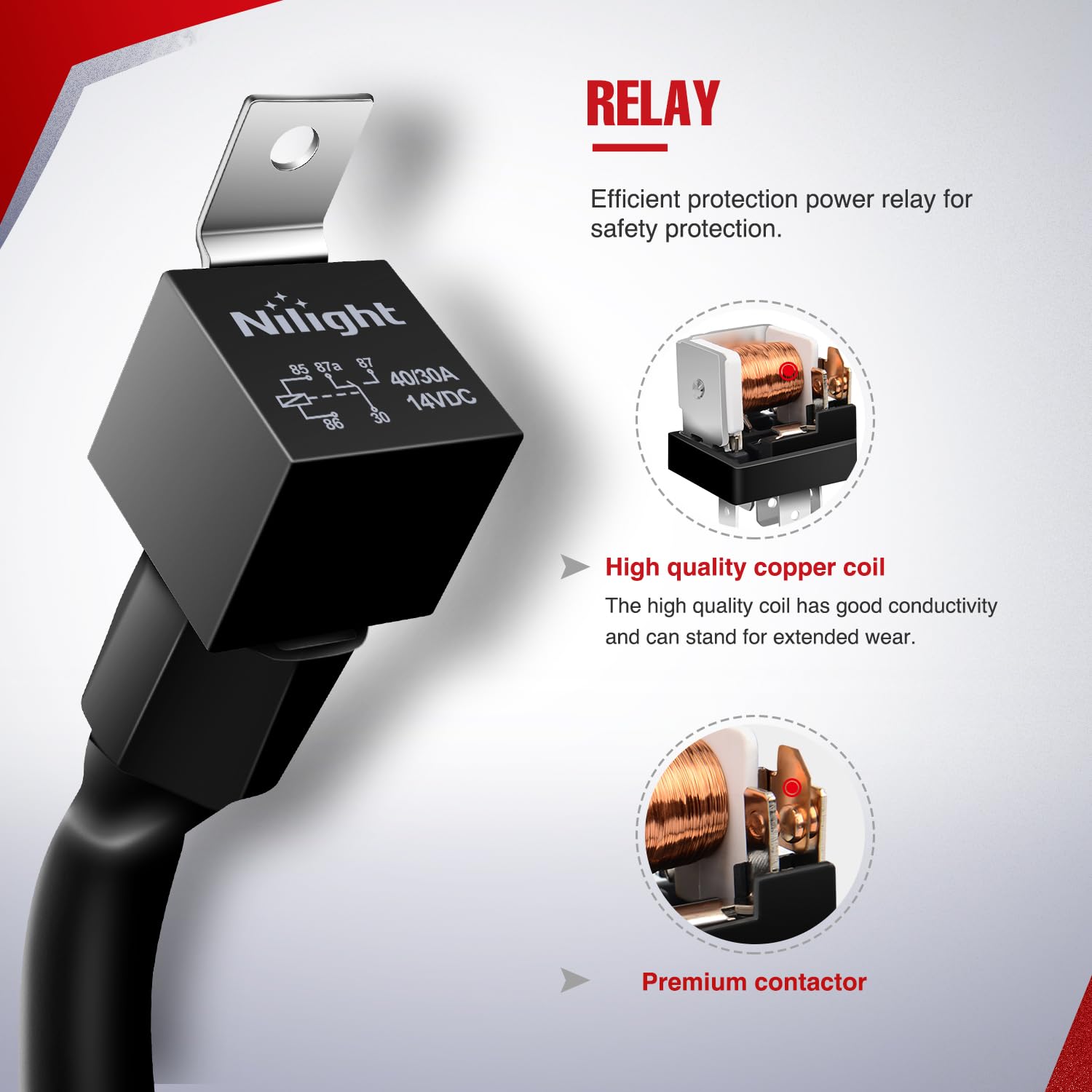 Nilight 12Awg Led Light Bar Wiring Harness Kit 12V On Off 5Pin Rocker Switch Laser Waterproof Toggle Power Relay Blade Fuse For