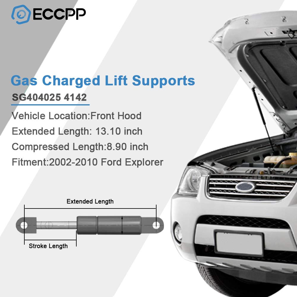 ECCPP Lift Supports Front Hood Struts Gas Springs Shocks for 2002-2010 Ford Explorer Mercury Mountaineer Set of 2
