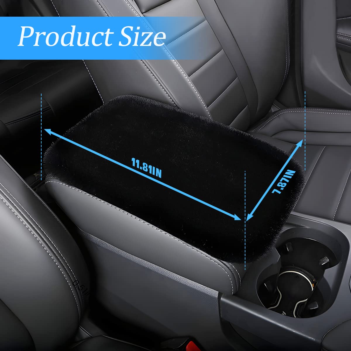 Fluffy Car Armrest Cover, Universal Car Center Console Pad, Car Armrest Seat Box Cover Decor Accessories For Women Men, Armrest