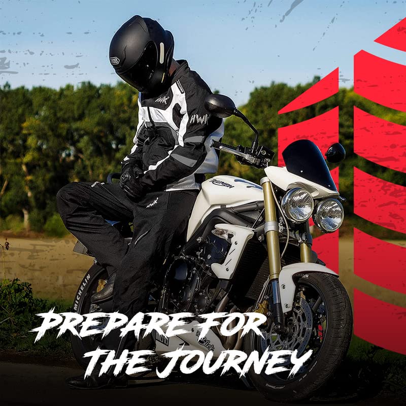 Hwk Spyder Motorcycle Jacket For Men With Weather Resistant Cordura Textile Fabric For Enduro Motocross Jacket Small/Black