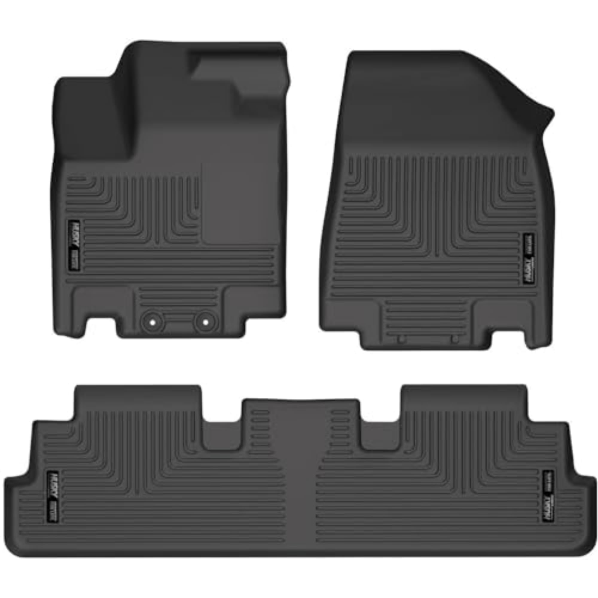 Husky Liners Weatherbeater Floor Mats | Fits 2022-2025 Infiniti Qx60; 2022-2025 Nissan Pathfinder | Front & 2Nd Row, 3-Pc Black - 95701