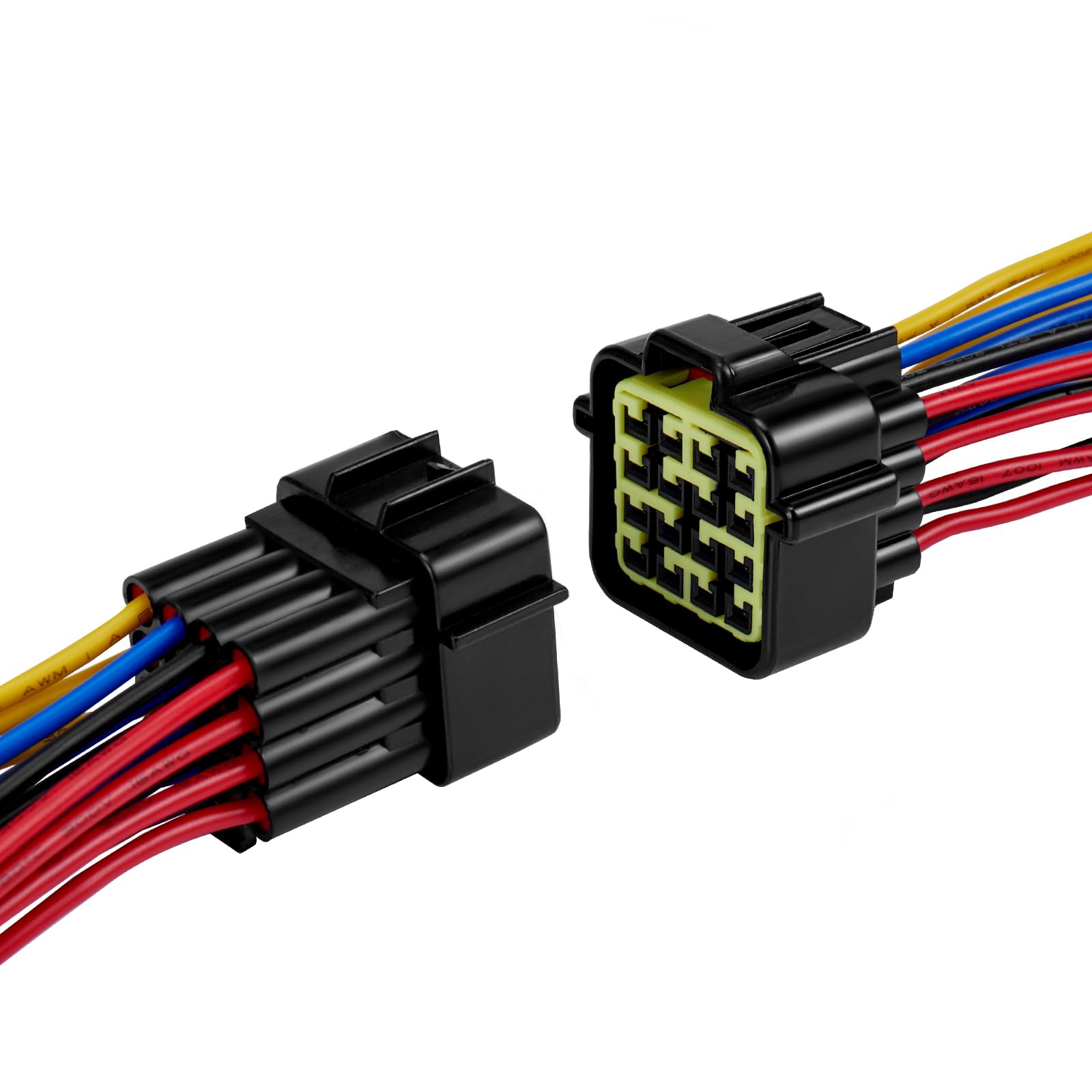 Zhofonet 16 Pin Waterproof Connector,Waterproof Electrical Car Auto Wire Connector,16Awg Male Female Quick Disconnect Wire Conne