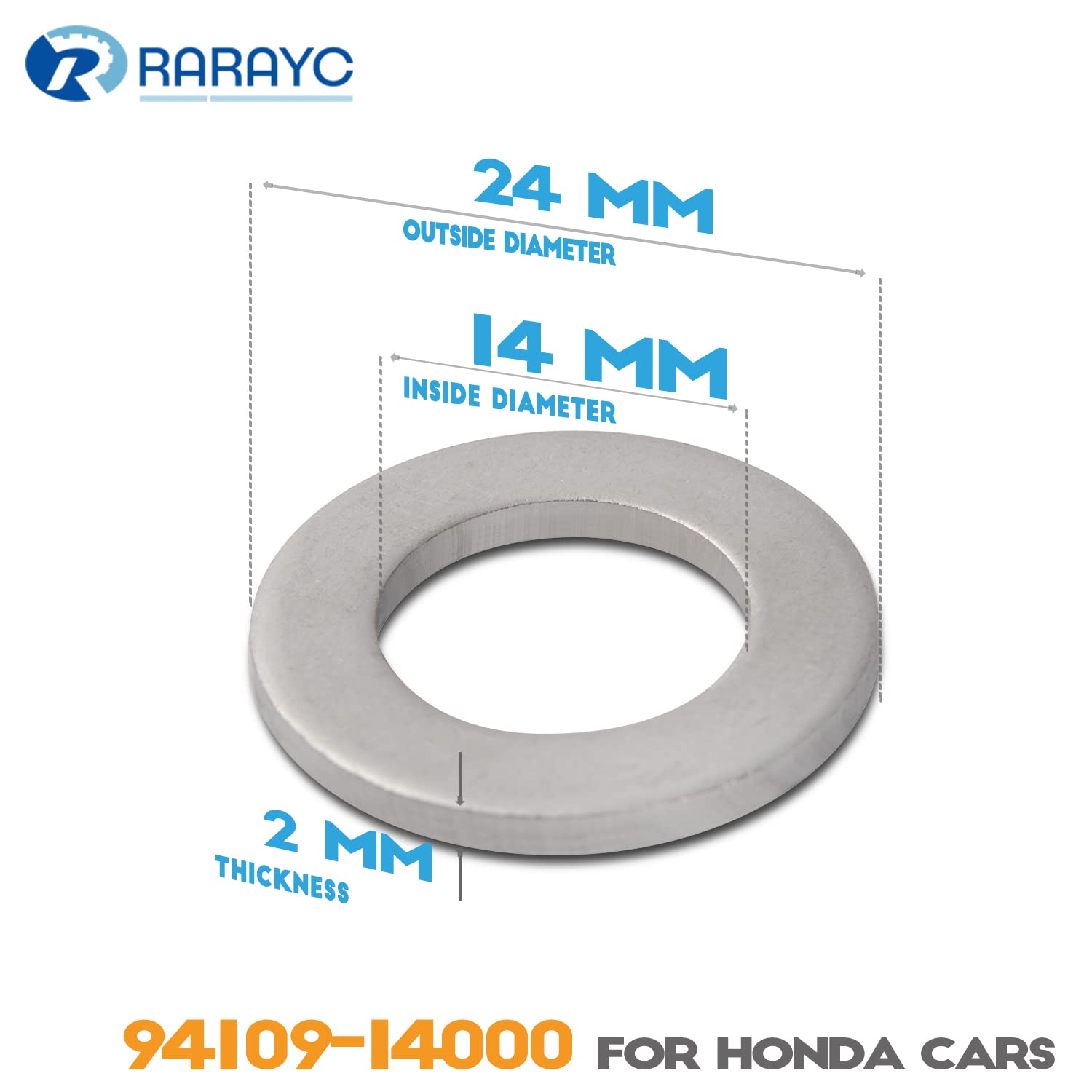 50 Pcs Oil Crush Washers Drain Plug Gaskets Replacement For Honda 94109-14000 Accord Civic Cr-X Cr-Z Cr-V And More