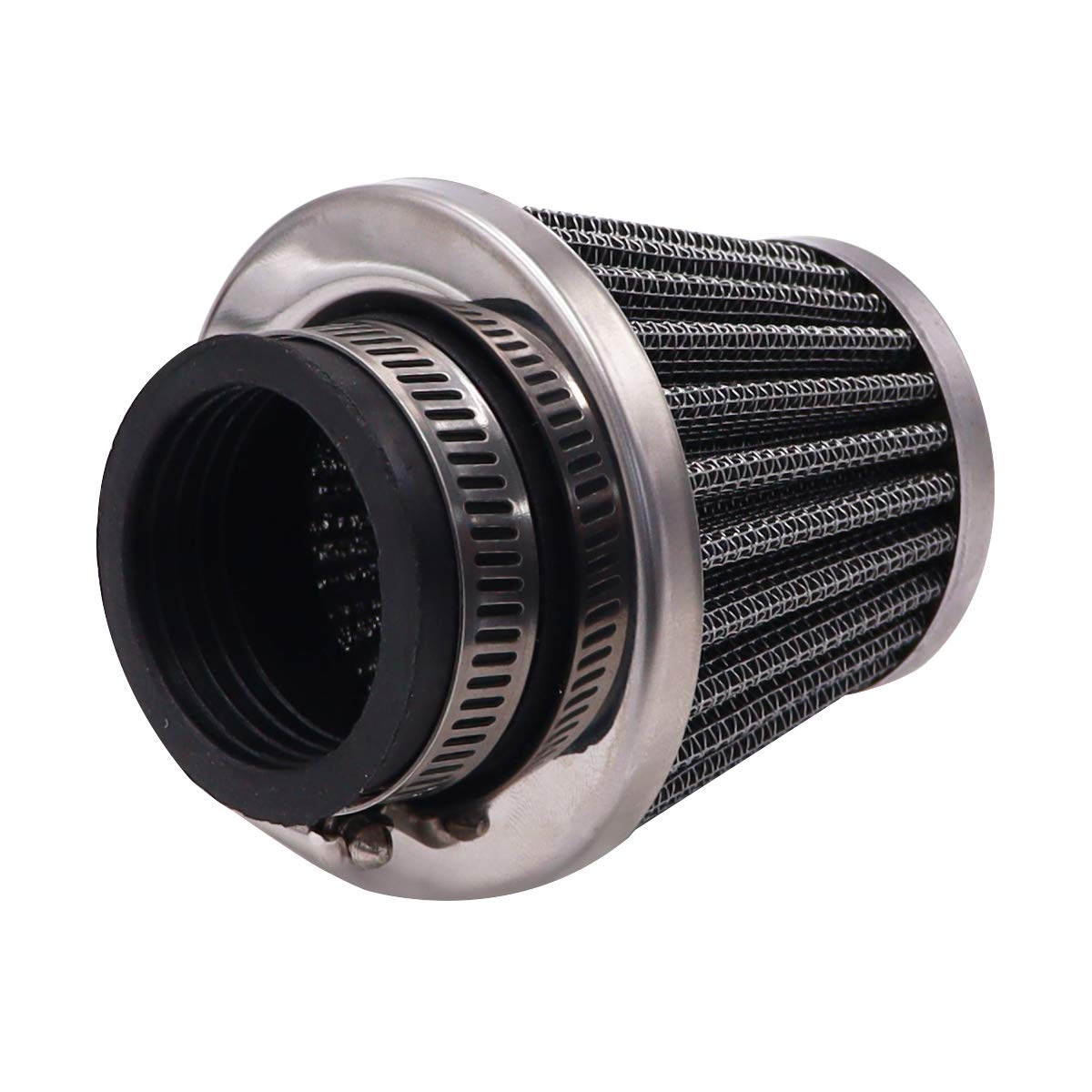 smseace 4pcs 50mm Motorcycle Air Filter with 3/16'' Fuel Filter replace for 70cc 100cc 110cc 125cc 150cc 200cc Moped Scooter ATV