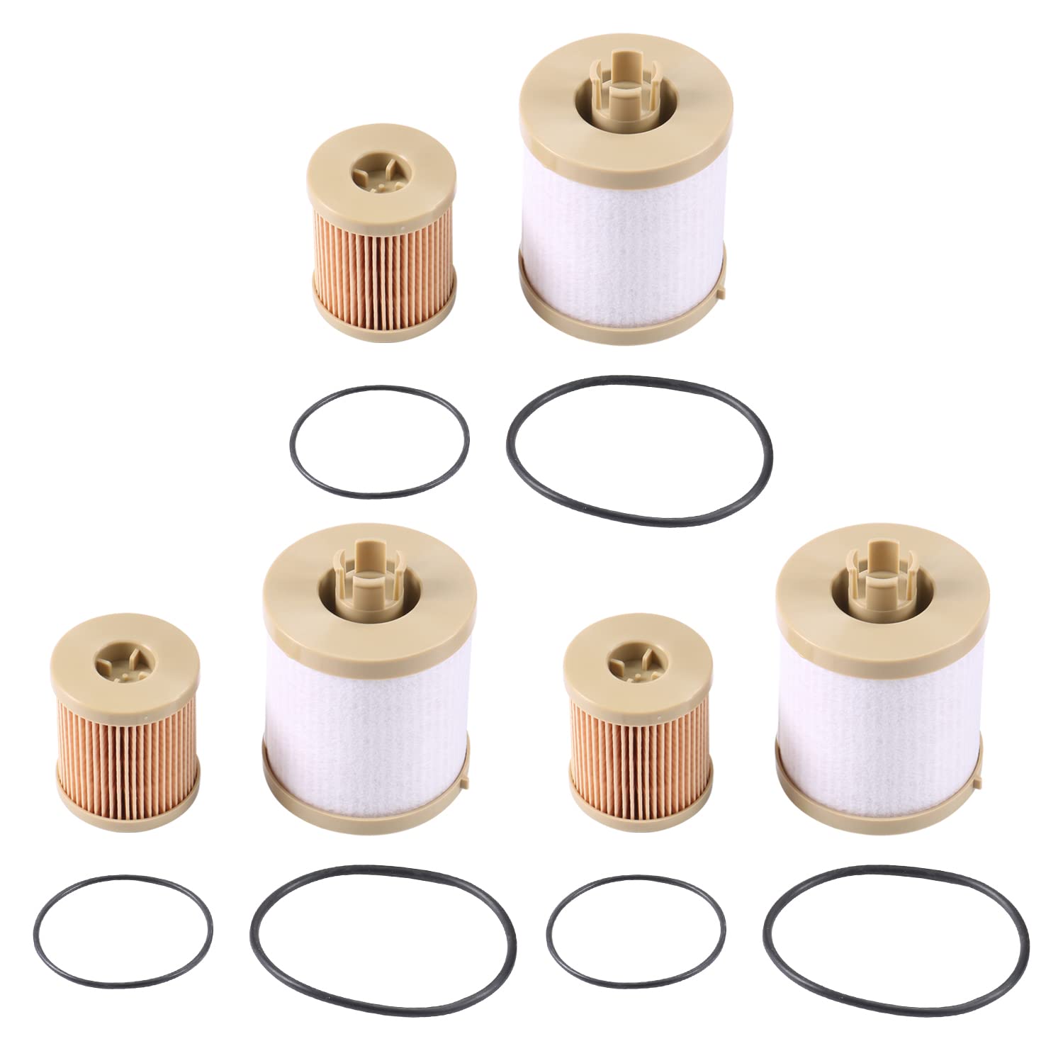 Carmocar Replacement For Ford 6.0L 2003-2007 Diesel Fuel Filter 3 Pack Includes Lower Lifter Pump Filter And Upper Fuel Bowl Fil