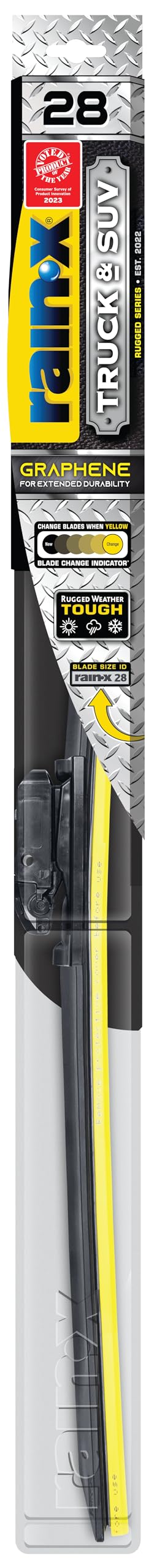 Rain-X 870128 Truck & Suv Rugged Series Premium Wiper Blades, 28 Inch Windshield Wipers (Pack Of 1), Automotive Replacement Wind