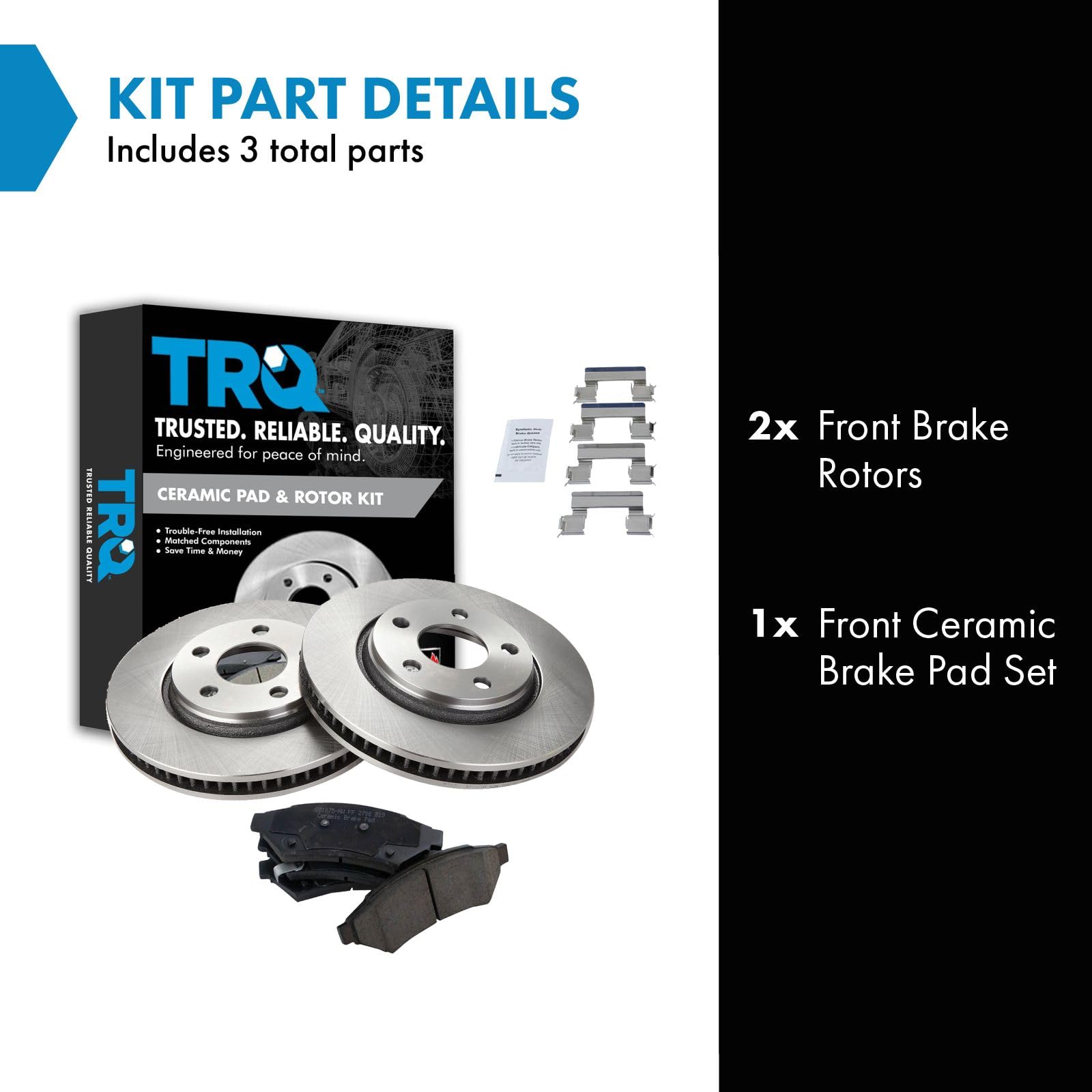 Trq Front Brake Pad & Rotor Kit Brake Pads Brake Rotor Ceramic Compatible With 2005-2008 Buick Lacrosse 2005 Terraza Chevrolet U