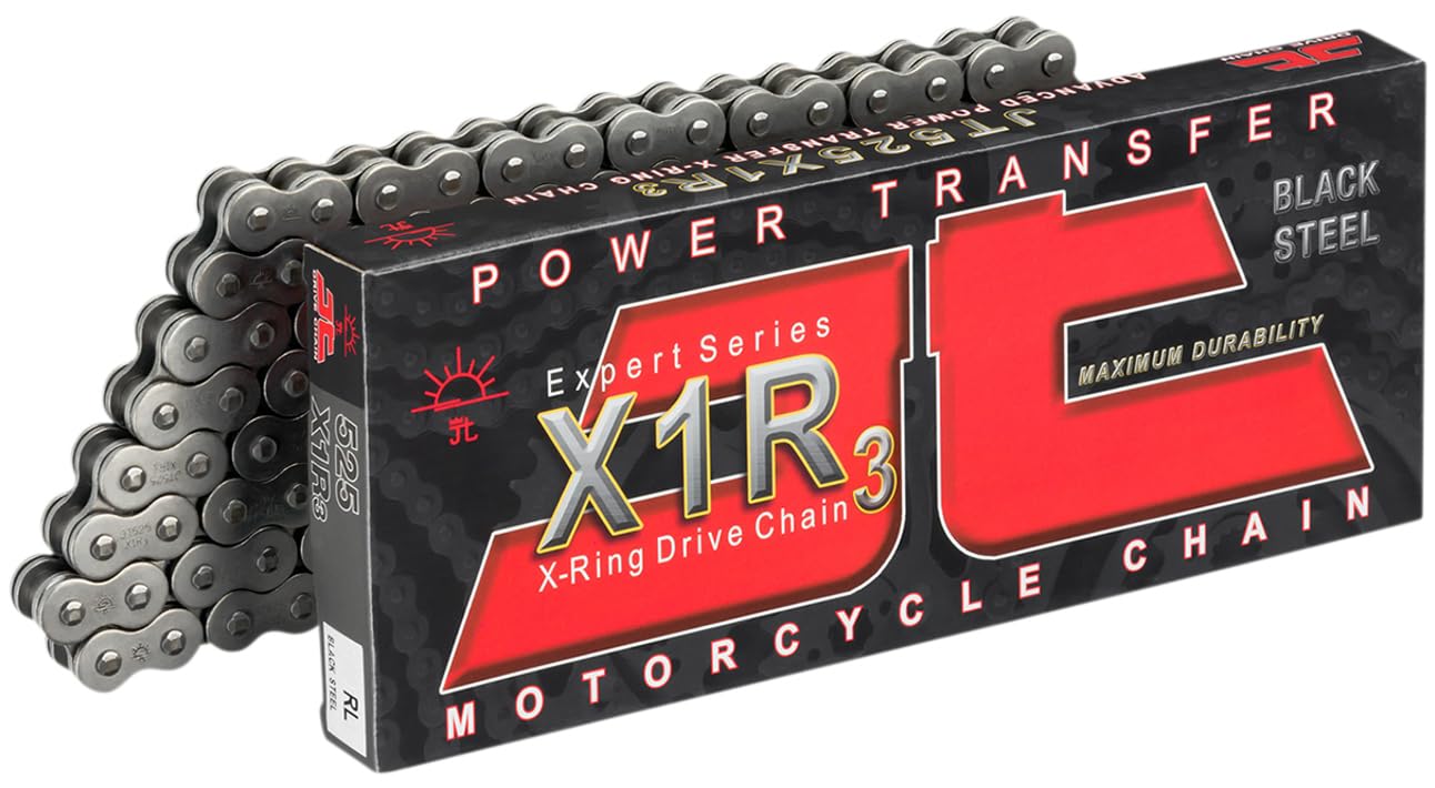 JT Chain JTC525X1R3112RL (525 Series) Black Steel 112 Link Heavy Duty X-Ring Chain with Connecting Link