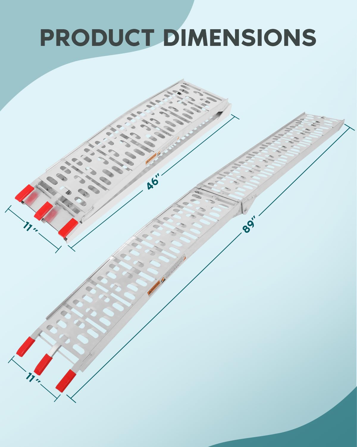 Scitoo Loading Ramp With Support Legs 7.42Ft Folding Titan Ramps Aluminum Plate Top Ramp Atv Ramps With 1500Lbs Max Load For Pickup Truck, Motorcycles, Dirt Bikes, Lawnmowers, Snowblower 1 Pair